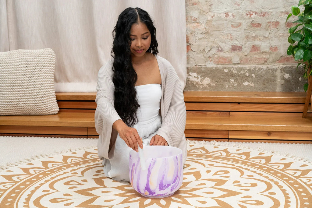 10" Marble Crystal Singing Bowl, B4, Crown Chakra, 432 Hz Utah Energy Healing Center