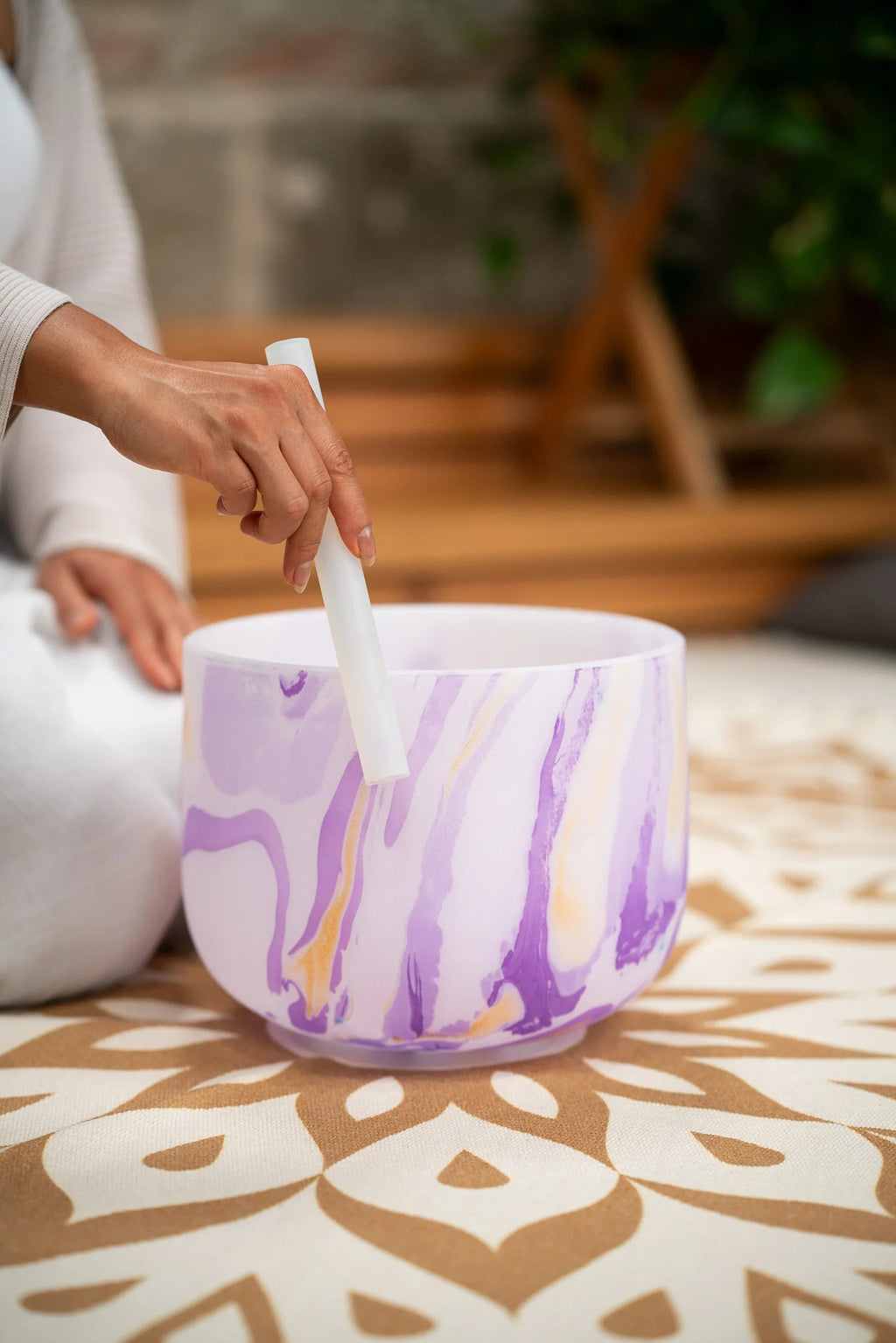 10" Marble Crystal Singing Bowl, B4, Crown Chakra, 432 Hz Utah Energy Healing Center