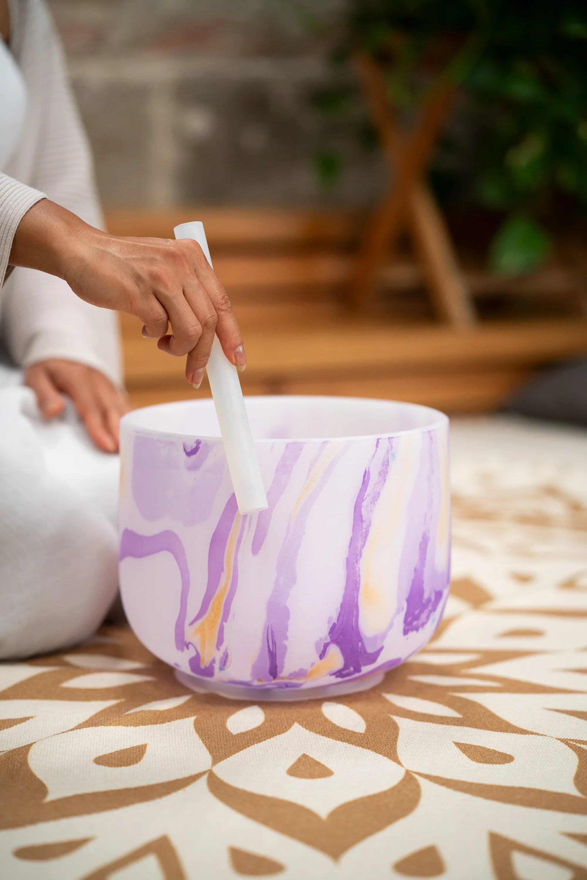 10" Marble Crystal Singing Bowl, B4, Crown Chakra, 432 Hz Utah Energy Healing Center