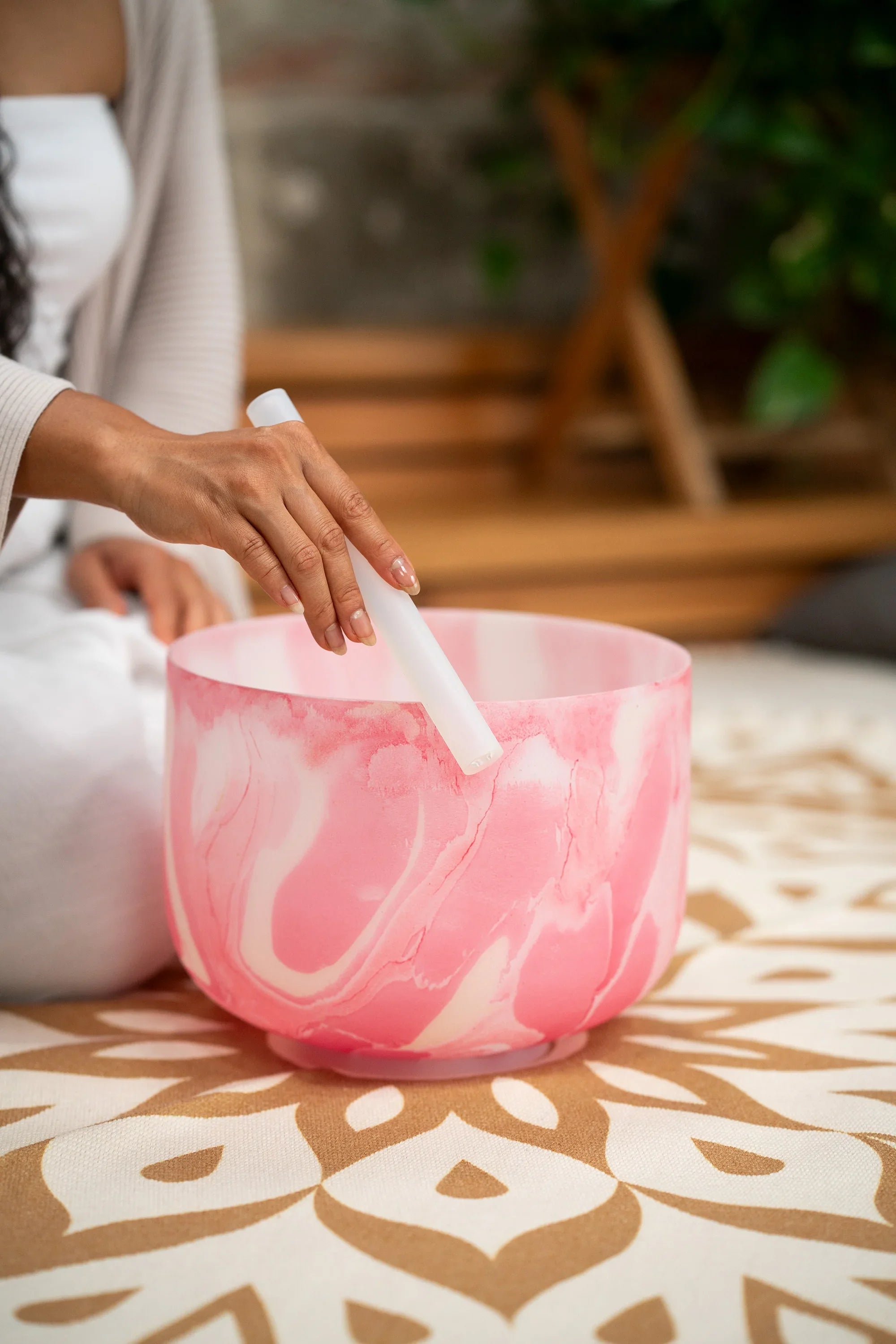 10" Marble Crystal Singing Bowl, C4, Root Chakra, 432 Hz Utah Energy Healing Center