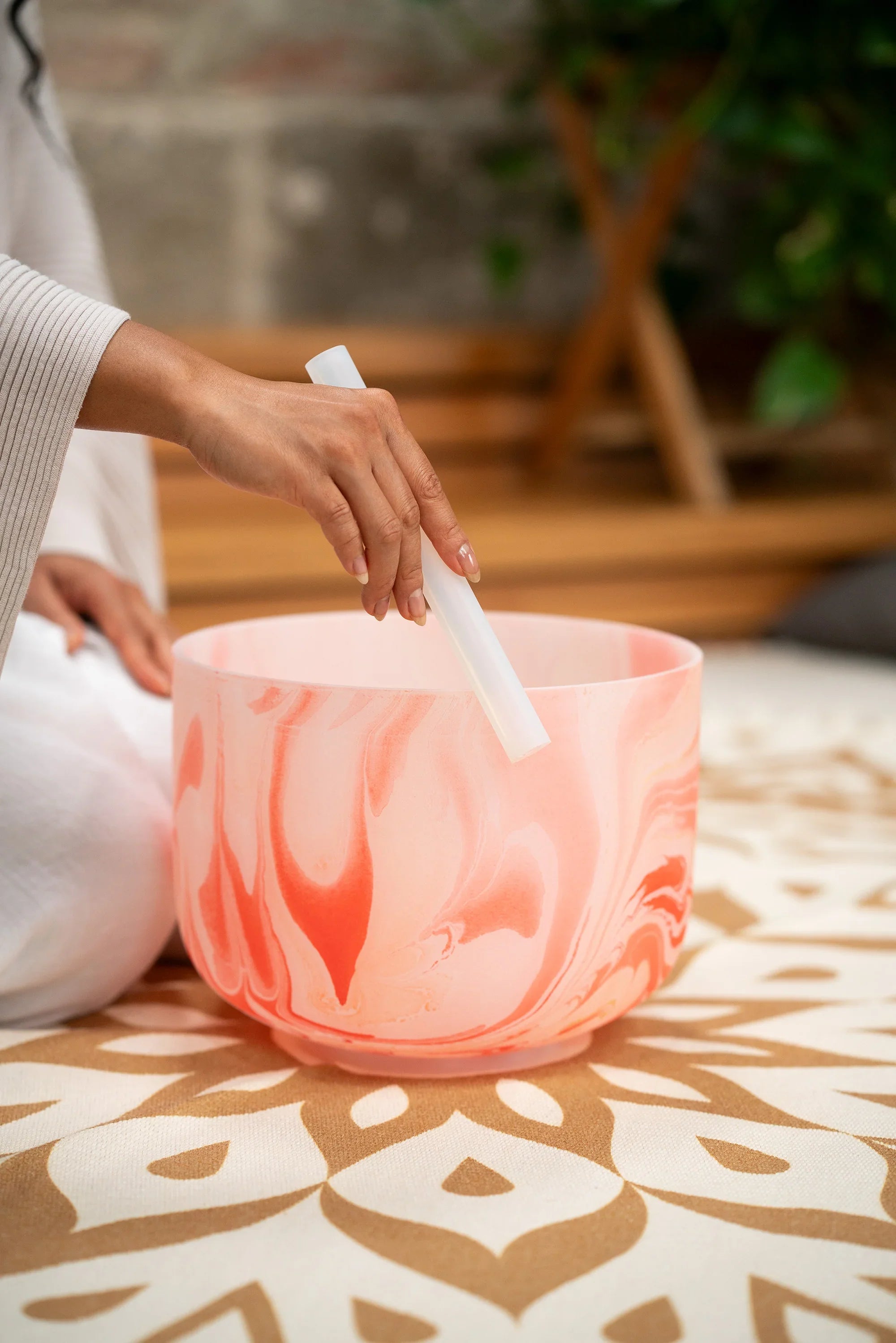 10" Marble Crystal Singing Bowl, D4, Sacral Chakra, 432 Hz Utah Energy Healing Center