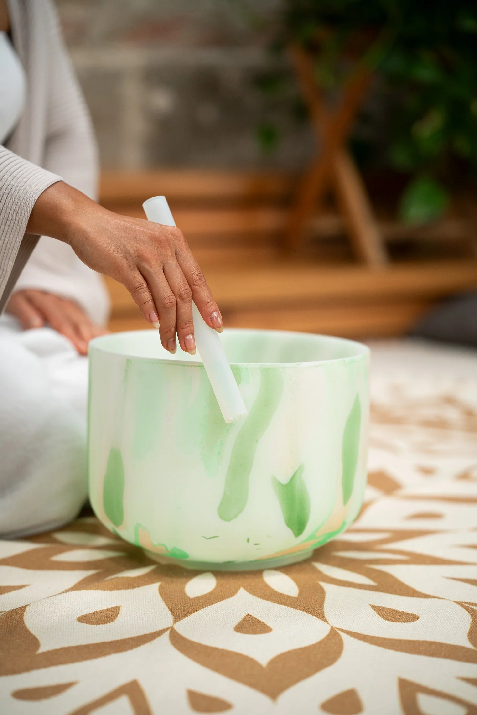 10" Marble Crystal Singing Bowl, F4, Heart Chakra, 432 hz Utah Energy Healing Center