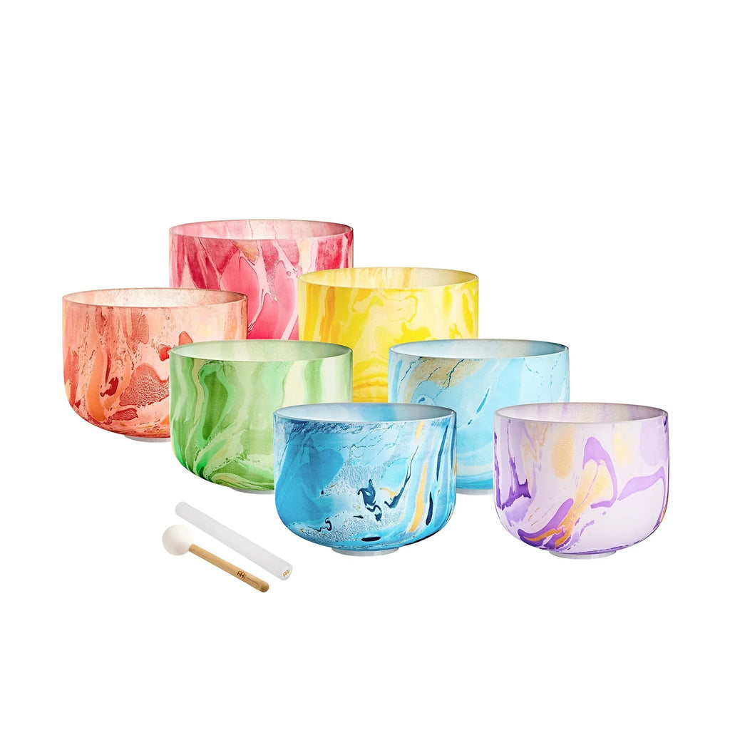 Crystal Singing Bowl Chakra Set, Marble 7-Piece Utah Energy Healing Center
