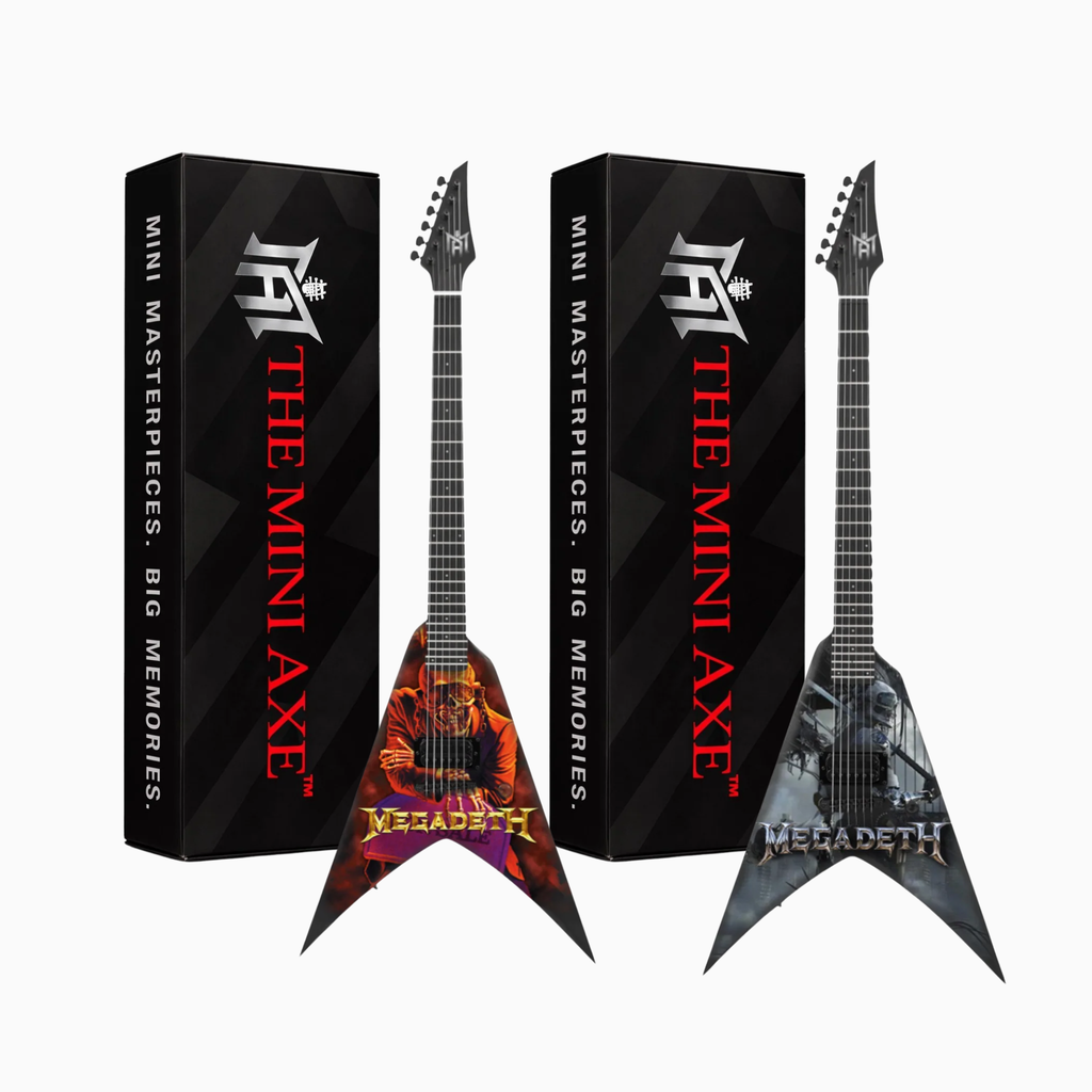 Megadeth "Peace Sells..." and "Dystopia" Collectible Miniature Guitar Set The Mini Axe