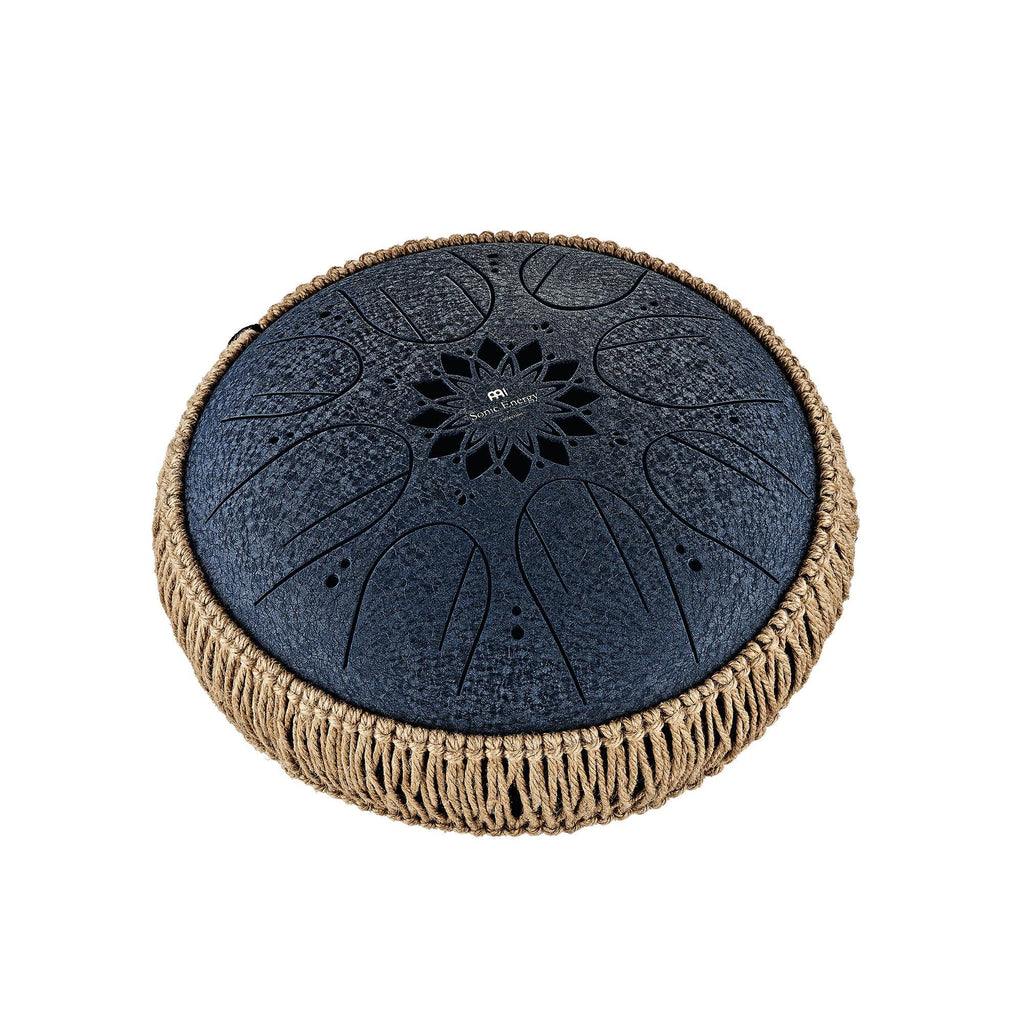 10" Medium Octave Steel Tongue Drum, C Minor, 8 Notes, 432 Hz, Navy Blue Utah Energy Healing Center