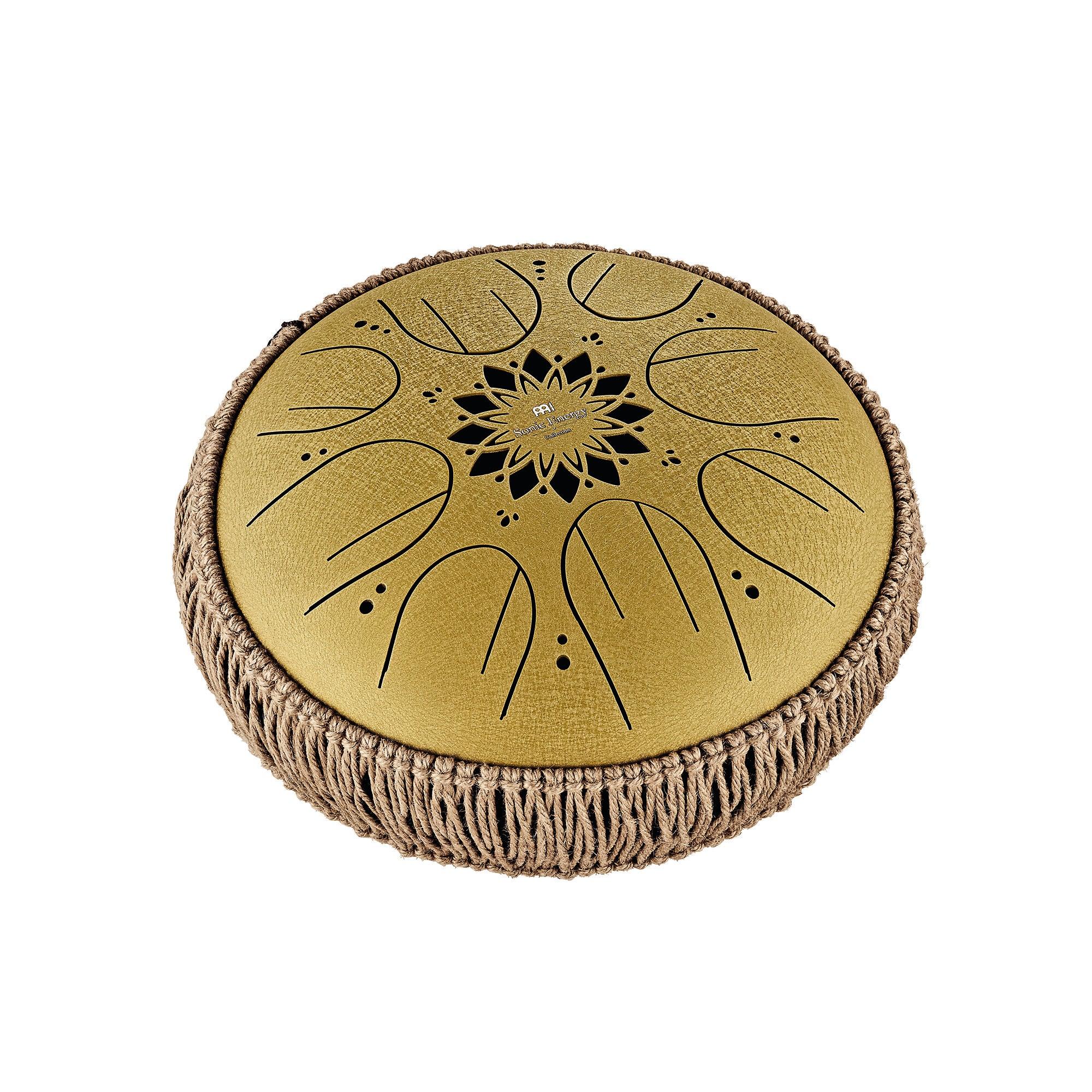 10" Medium Octave Steel Tongue Drum, C Major, 8 Notes, 432 Hz, Gold Utah Energy Healing Center