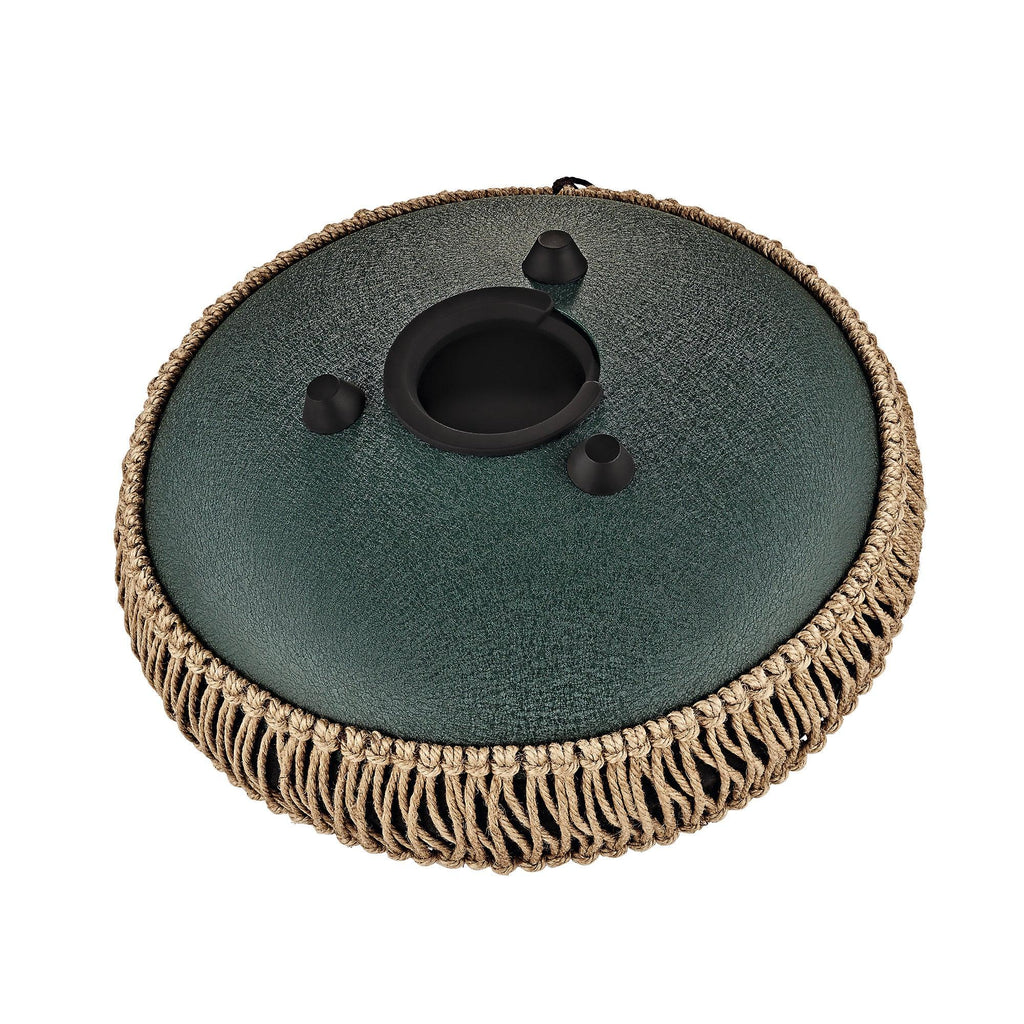 10" Medium Octave Steel Tongue Drum, F# Minor, 8 Notes, 432 Hz, Dark Green Utah Energy Healing Center