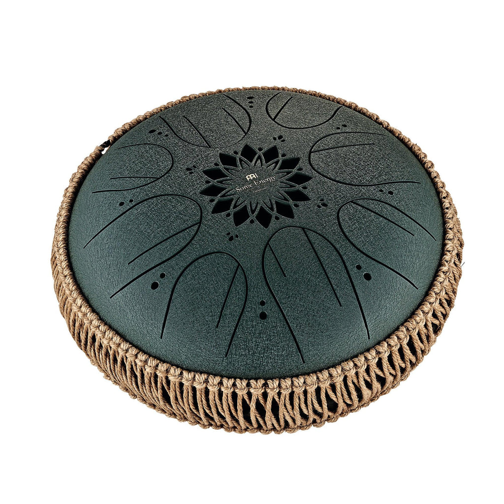 10" Medium Octave Steel Tongue Drum, F# Minor, 8 Notes, 432 Hz, Dark Green Utah Energy Healing Center