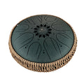 10" Medium Octave Steel Tongue Drum, F# Minor, 8 Notes, 432 Hz, Dark Green Utah Energy Healing Center