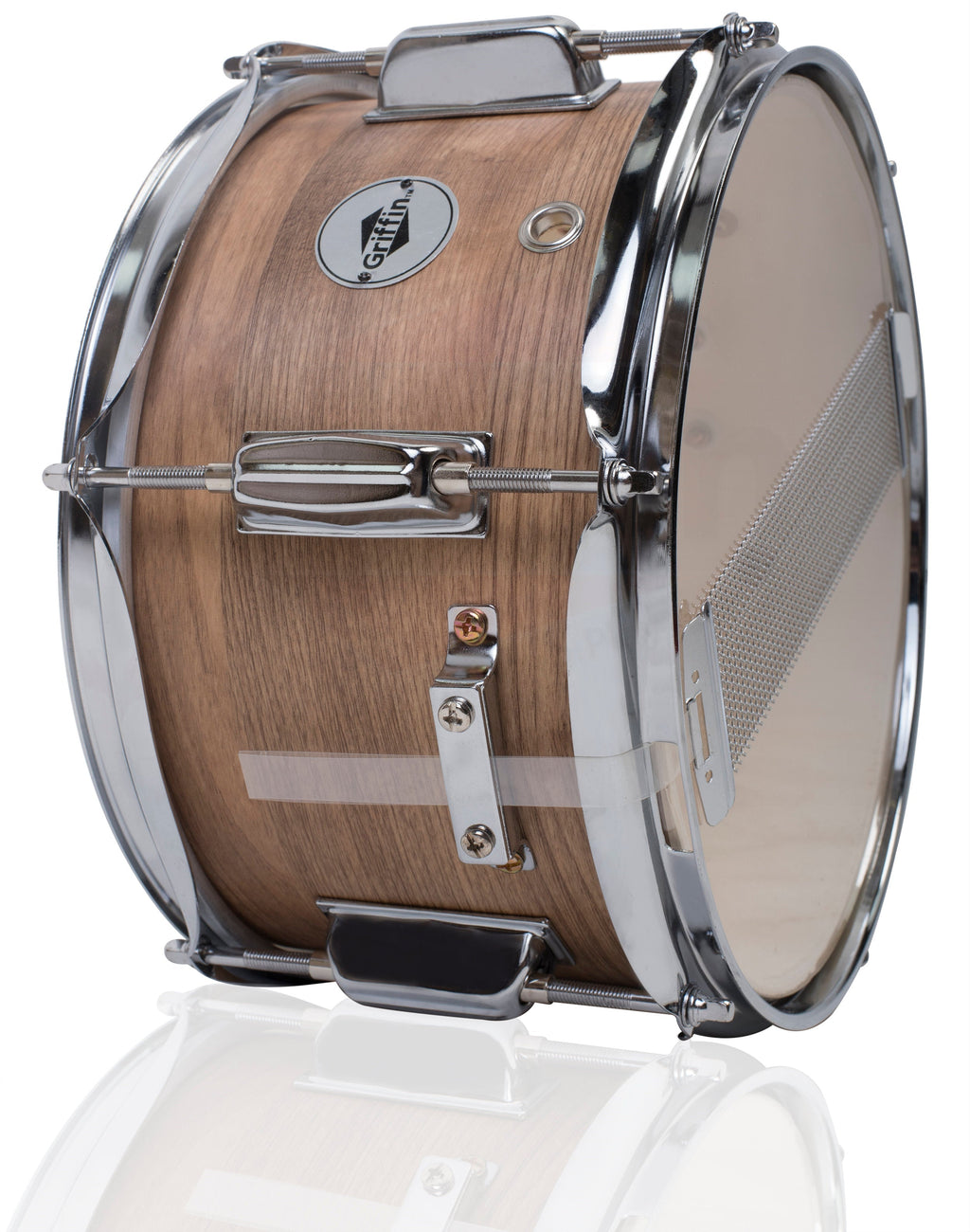Popcorn Soprano Snare Drum by GRIFFIN | Acoustic Firecracker 10"x6" Poplar Wood Shell with Oakwood PVC | Mini Concert Marching Percussion Musical Instrument with Snare Throw Off, Drummers Key & Head GeekStands.com