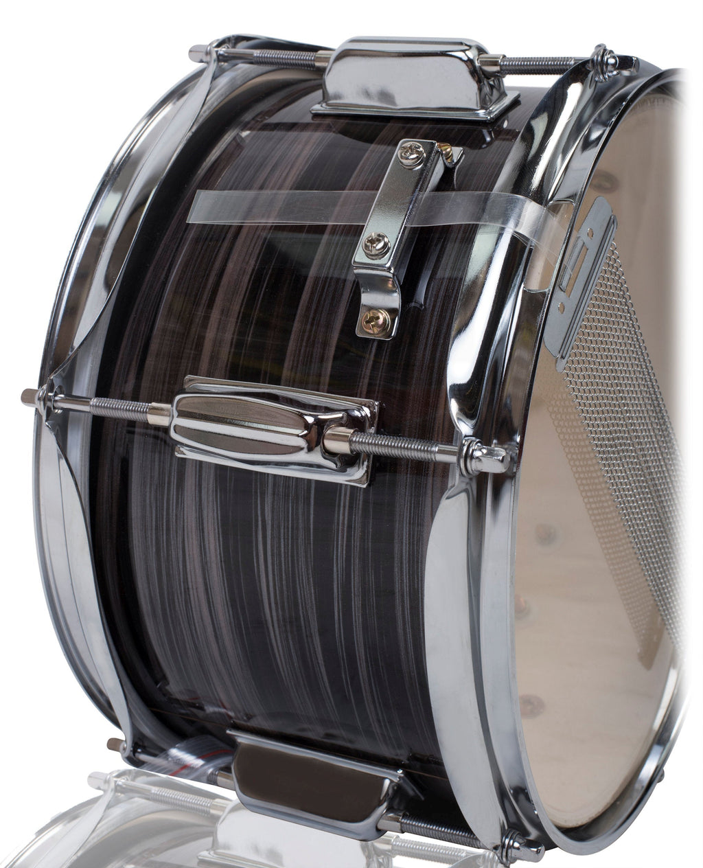 Popcorn Snare Drum by GRIFFIN - Firecracker Acoustic 10" x 6" Poplar Shell with Zebra Wood PVC - Soprano Mini Concert Marching Percussion Instrument GeekStands.com