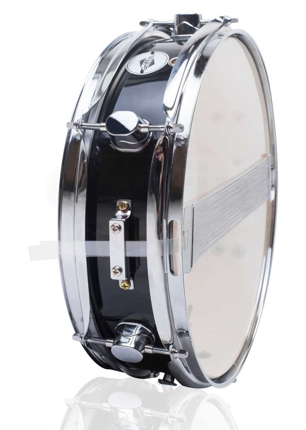 Piccolo Snare Drum 13" x 3.5" by GRIFFIN - 100% Poplar Wood Shell with Black PVC & White Coated Drum Head - Drummers Acoustic Marching Kit Percussion GeekStands.com
