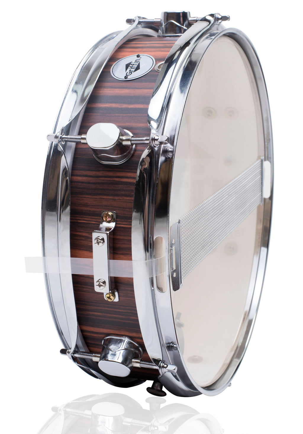 Piccolo Snare Drum 13" x 3.5" by GRIFFIN - 100% Poplar Wood Shell with Black Hickory Finish & Coated Drum Head - Drummers Deluxe Percussion GeekStands.com