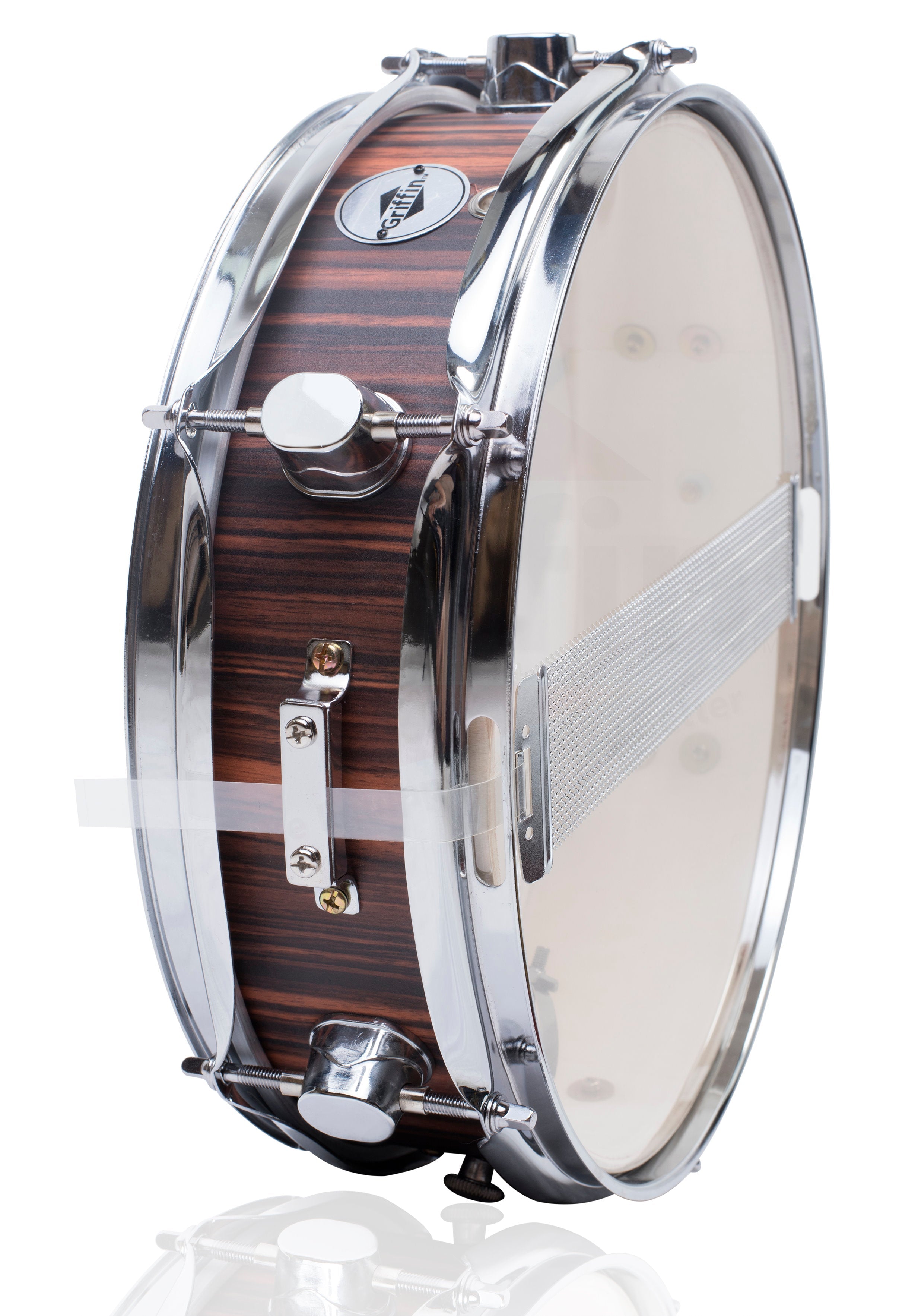 Piccolo Snare Drum 13" x 3.5" by GRIFFIN - 100% Poplar Wood Shell with Black Hickory Finish & Coated Drum Head - Drummers Deluxe Percussion GeekStands.com