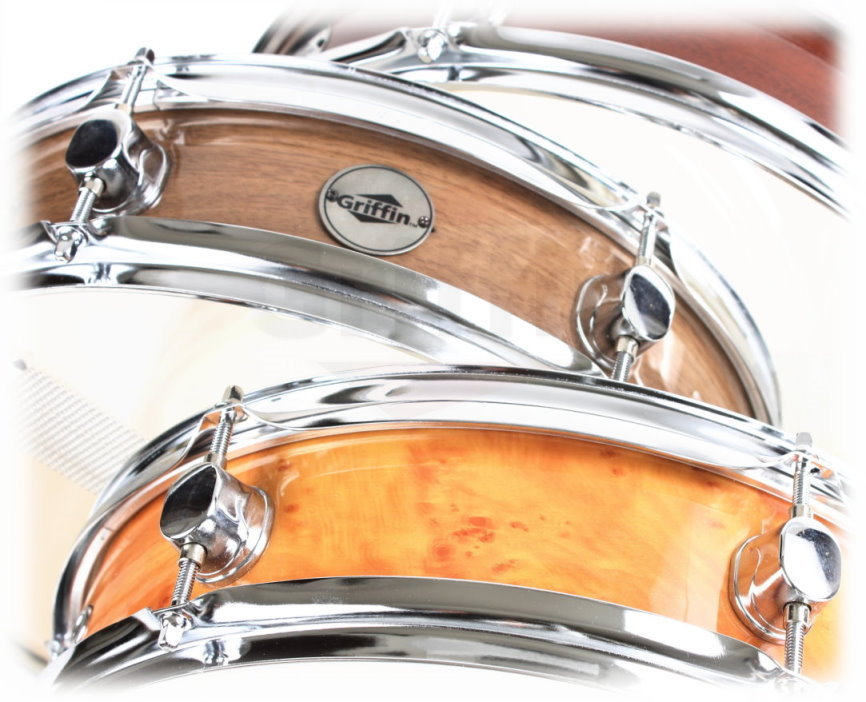 Piccolo Snare Drum 13" x 3.5" by GRIFFIN - 100% Poplar Wood Shell with Black Hickory Finish & Coated Drum Head - Drummers Deluxe Percussion GeekStands.com