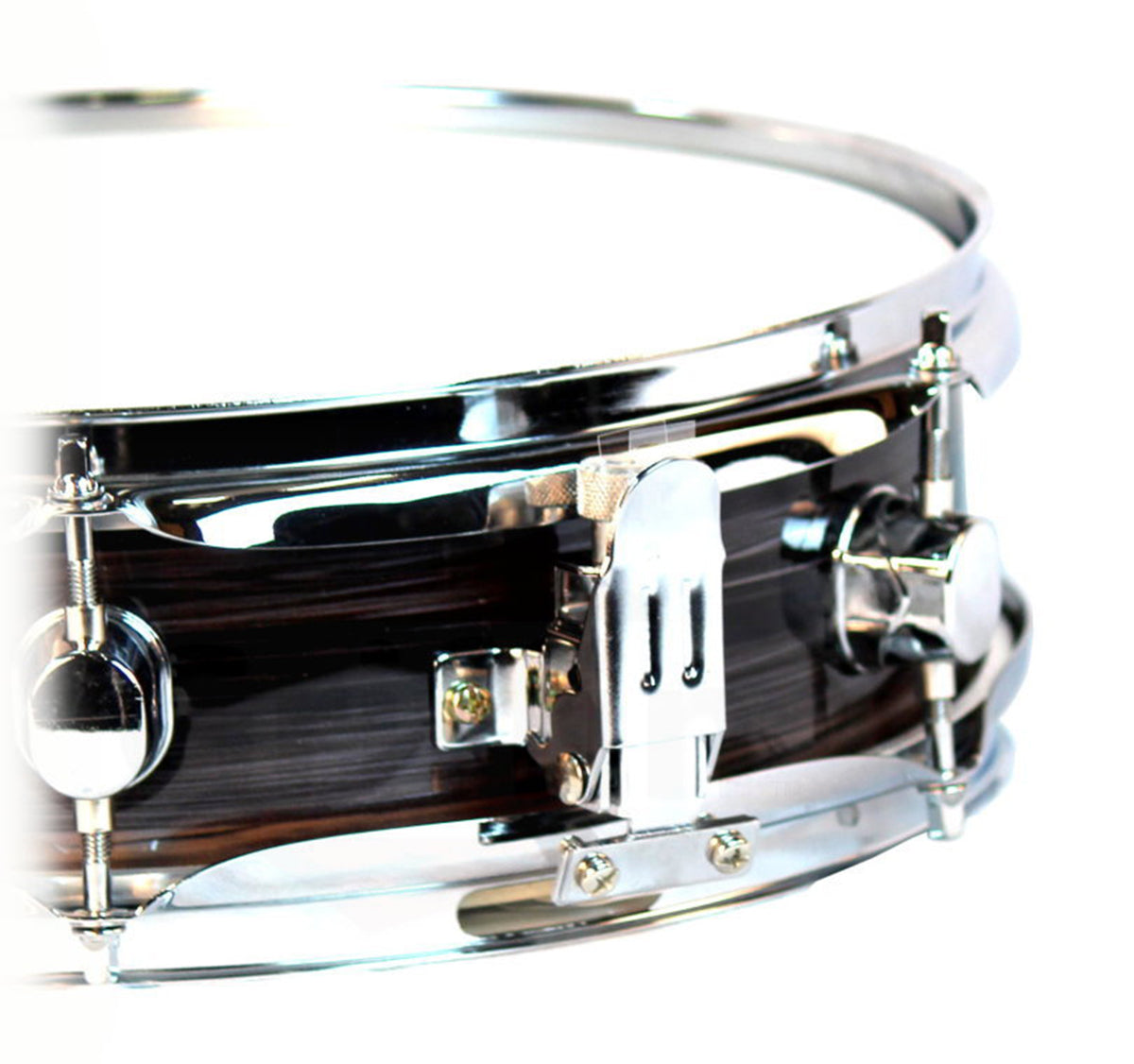 Piccolo Snare Drum 13" x 3.5" by GRIFFIN - 100% Poplar Wood Shell with Zebra Wood Finish & Coated Drum Head - Marching Drummers Percussion GeekStands.com