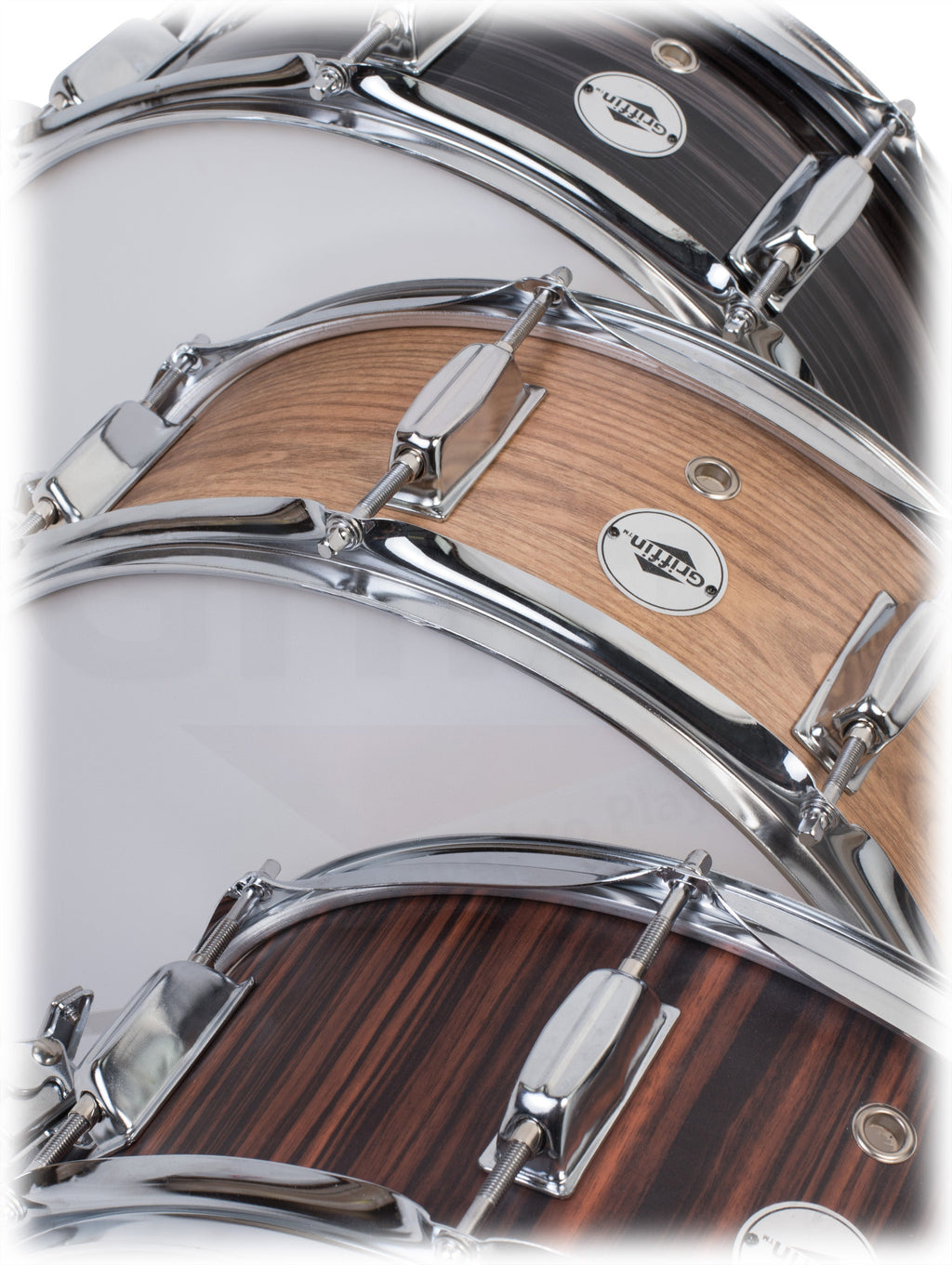 GRIFFIN Snare Drum | Poplar Wood Shell 14" x 5.5" with Black PVC & Coated Head | Acoustic Marching Percussion Musical Instrument Set with Drummers Key, 8 Metal Tuning Lugs & Snare Strainer Throw Off GeekStands.com