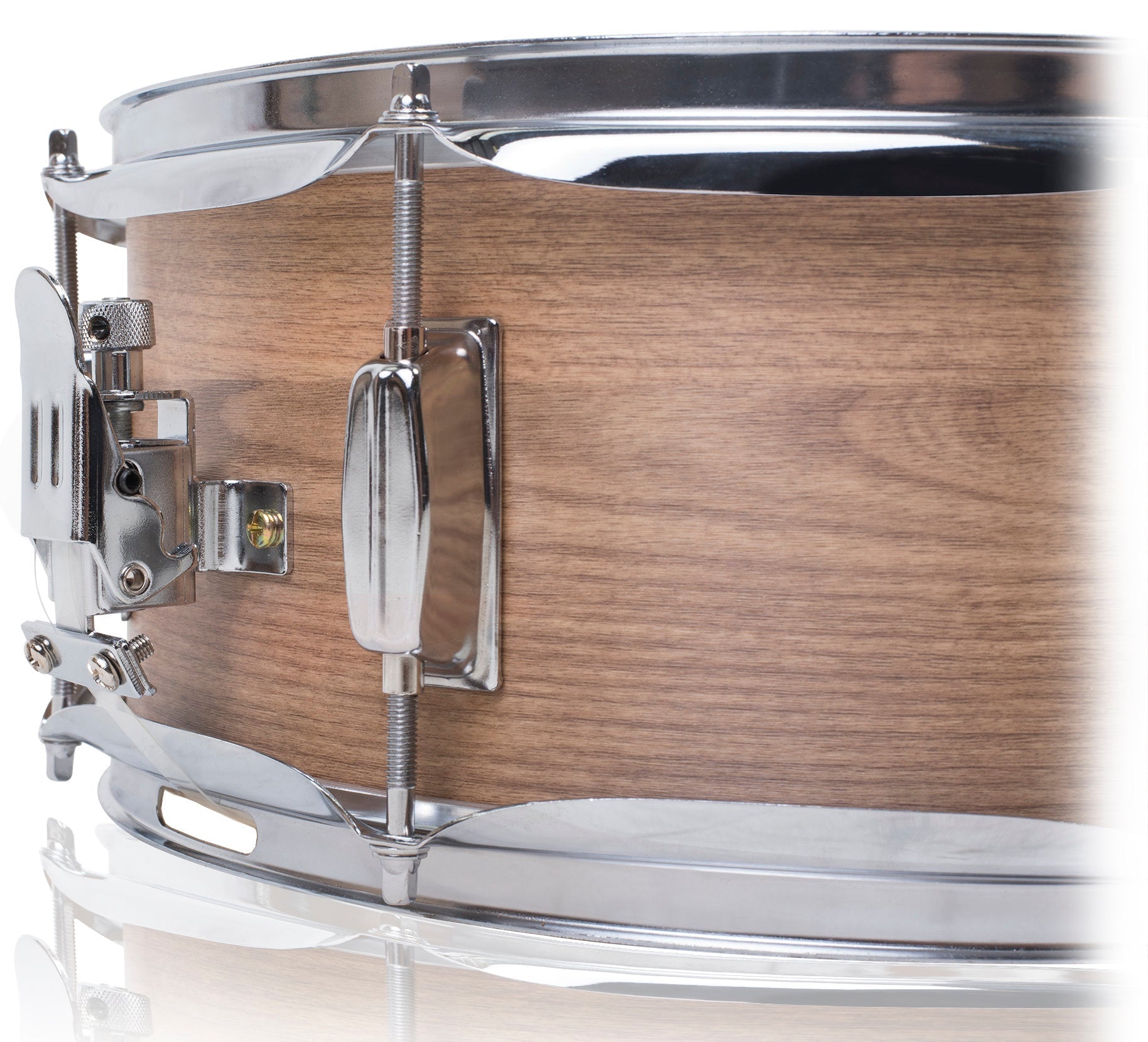 Oak Wood Snare Drum by GRIFFIN | PVC on Poplar Wood Shell 14" x 5.5" | Percussion Musical Instrument with Drummers Key for Students & Professionals|8 Tuning Lugs & Deluxe Snare Strainer GeekStands.com