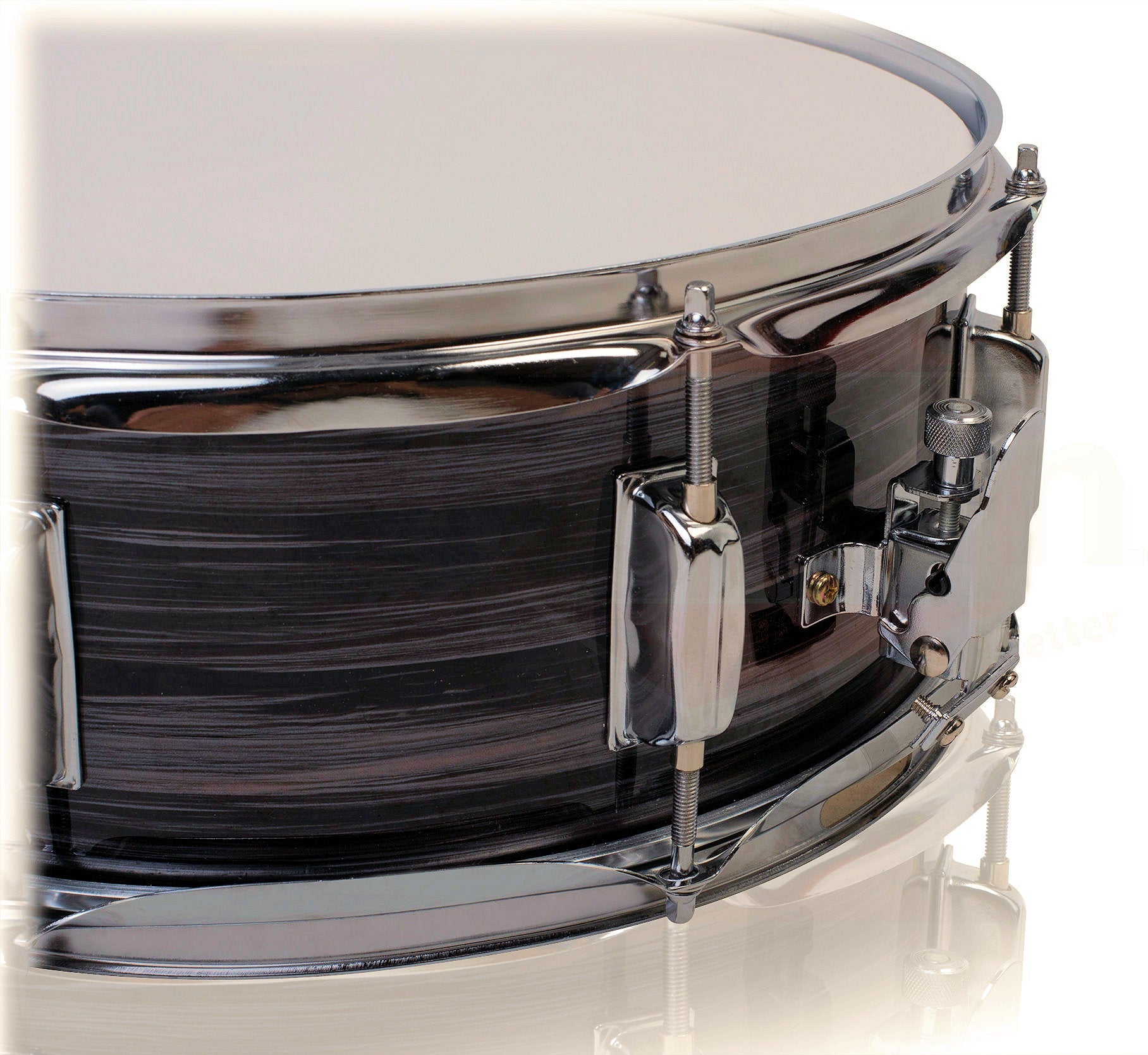 Deluxe Snare Drum by GRIFFIN | 14" x 5.5" Poplar Wood Shell with Zebra PVC Glossy Finish | Percussion Musical Instrument with Drummers Key for Students & Professionals | 8 Tuning Lugs & Snare Strainer GeekStands.com