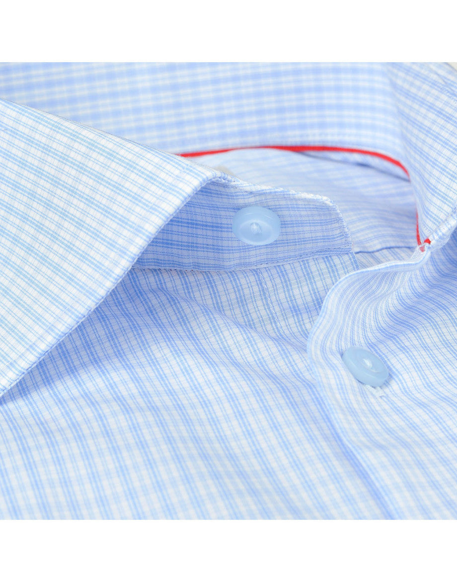 Made in Italy Dress Shirts // Lt Blue Check - contemporary fit- Final Sale LEVINAS® Official