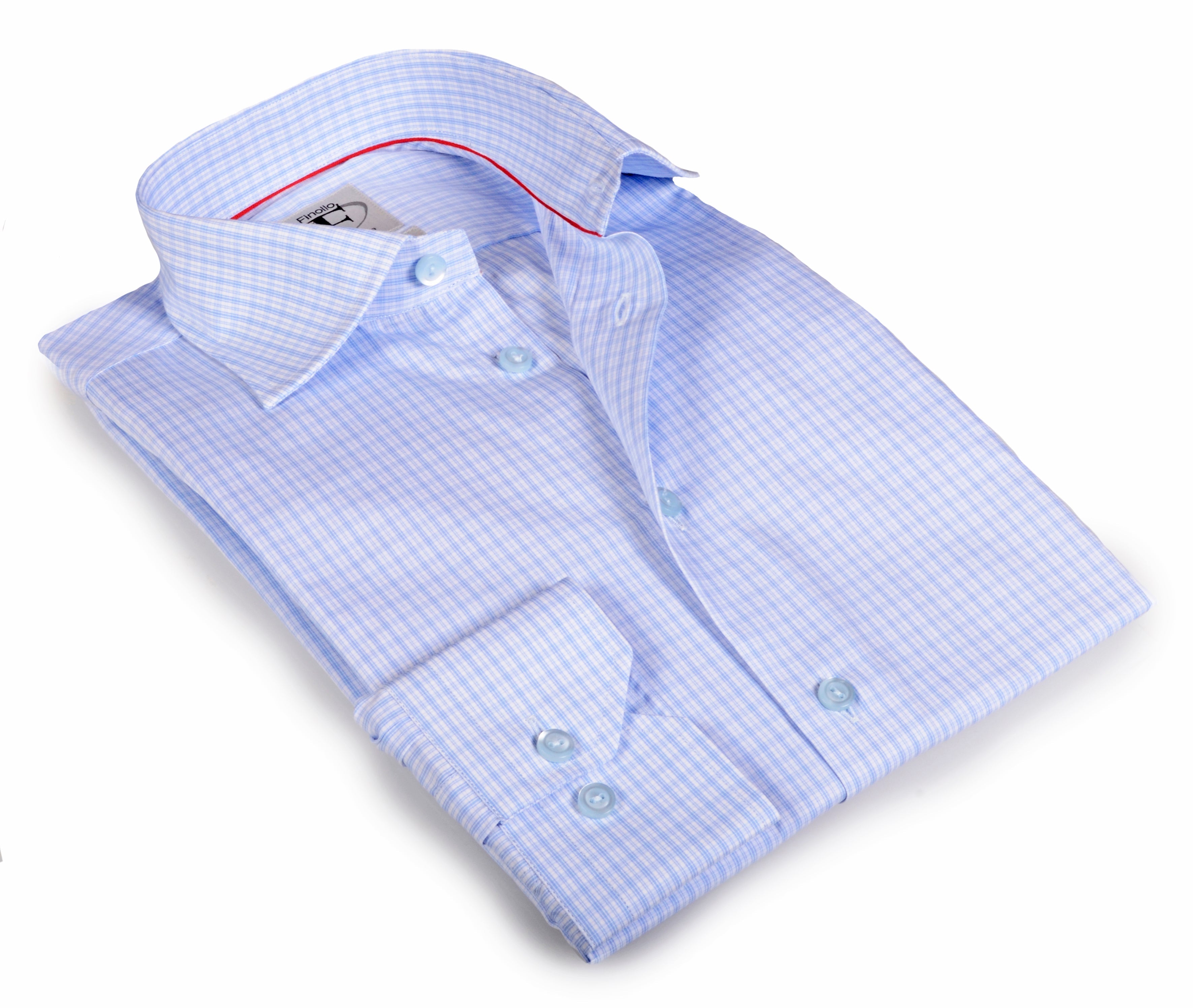Made in Italy Dress Shirts // Lt Blue Check - contemporary fit- Final Sale LEVINAS® Official