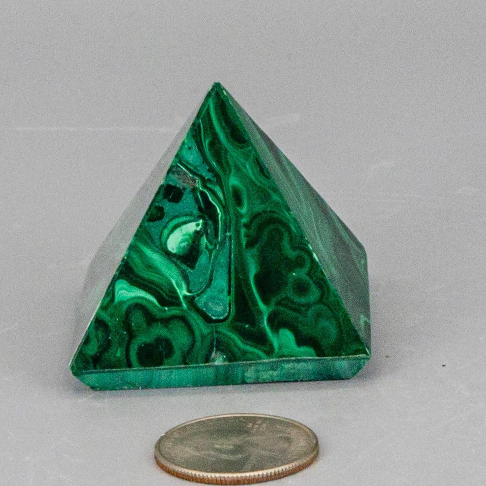 Malachite Crystal Pyramid Heart Chakra Transformation Crystal Destiny