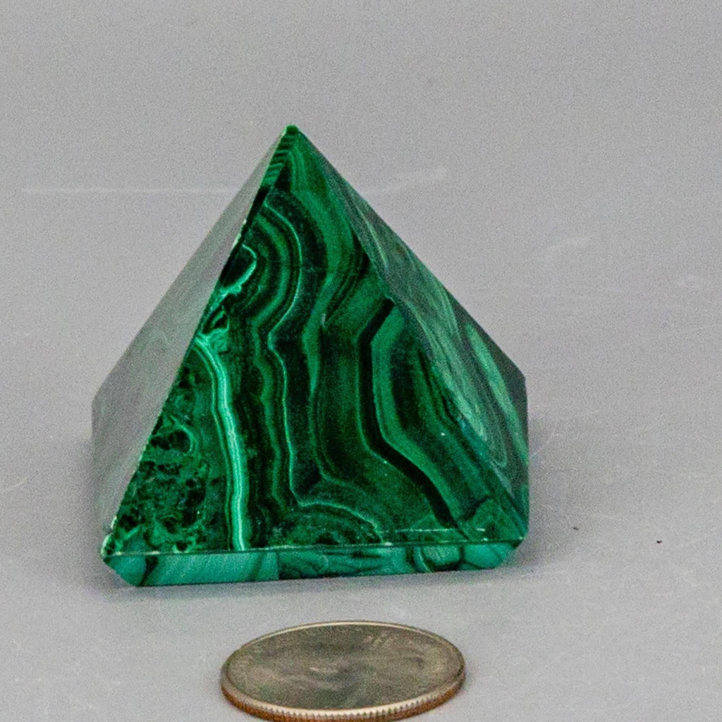Malachite Crystal Pyramid Heart Chakra Transformation Crystal Destiny