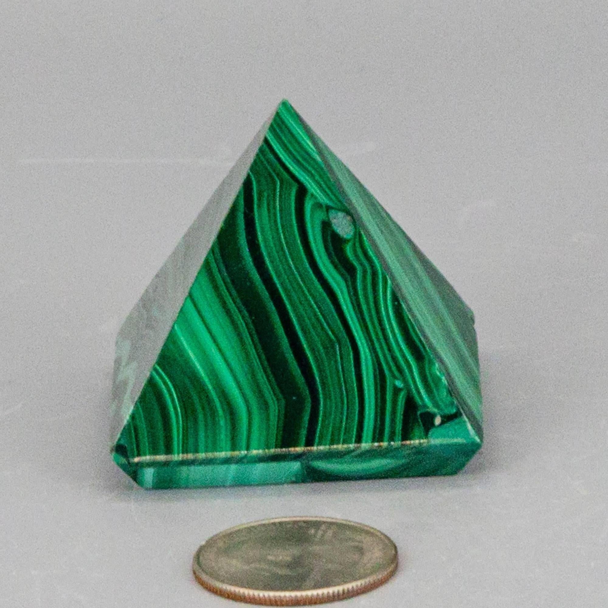 Malachite Crystal Pyramid Heart Chakra Transformation Crystal Destiny