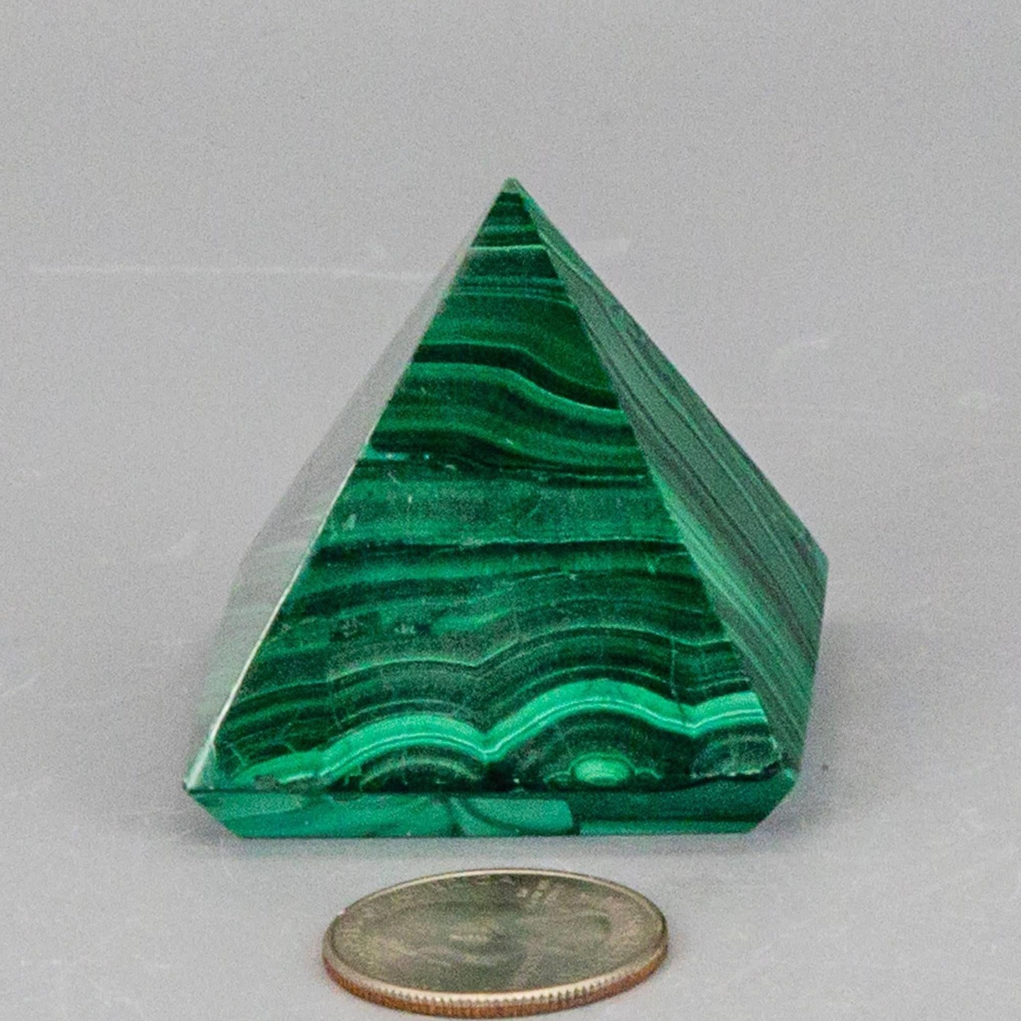 Malachite Crystal Pyramid Heart Chakra Transformation Crystal Destiny