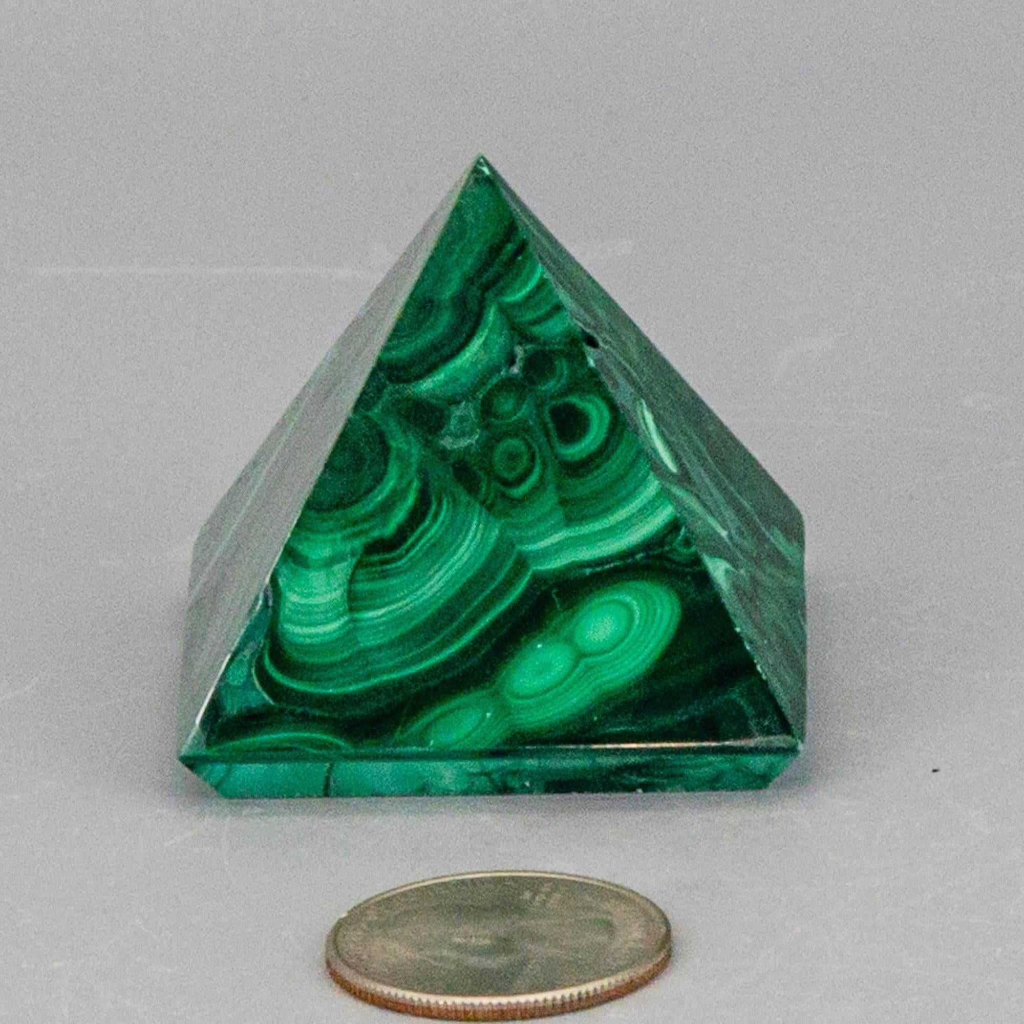Malachite Crystal Pyramid Heart Chakra Transformation Crystal Destiny