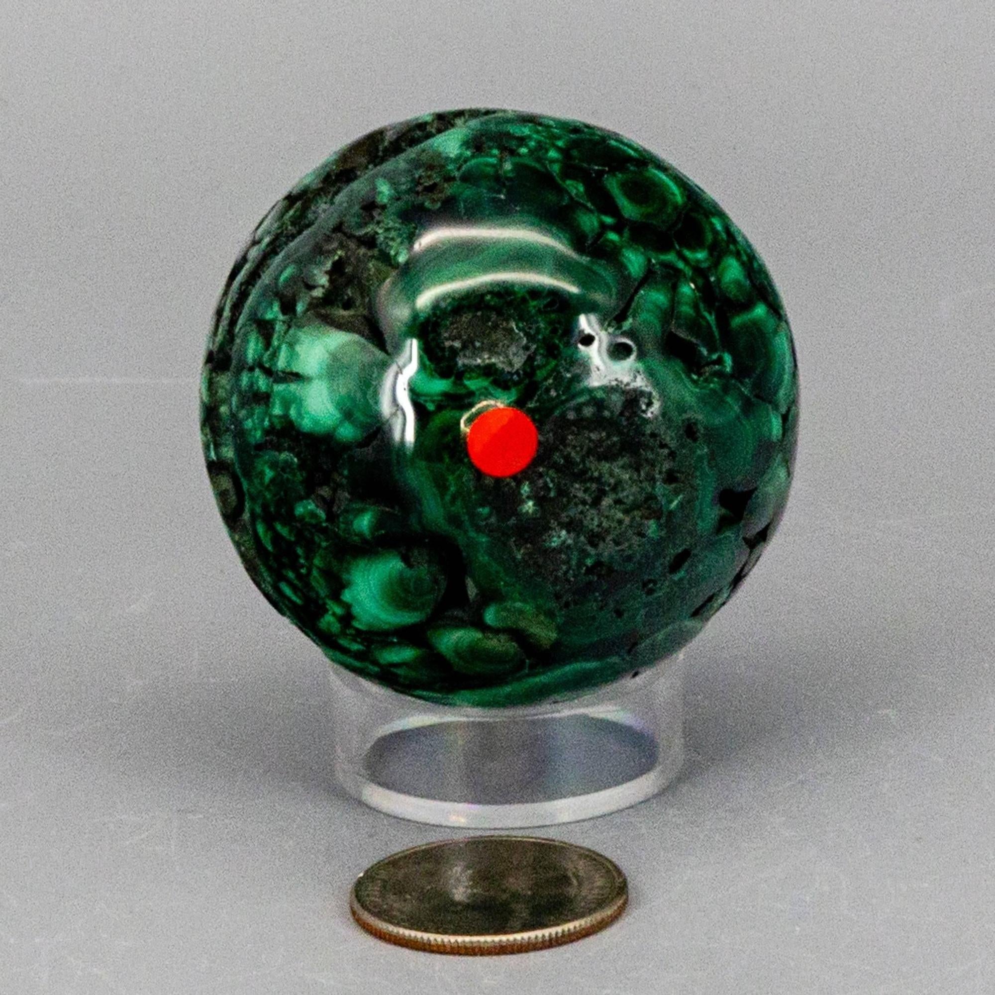 Malachite Crystal Sphere Heart Chakra Transformation Crystal Destiny