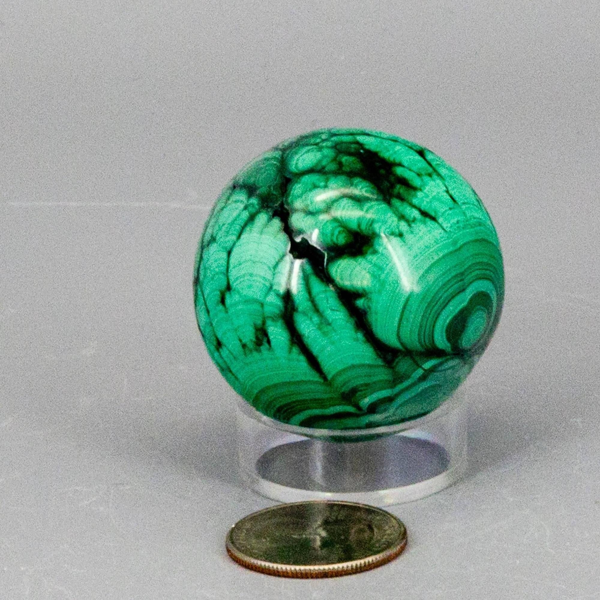 Malachite Crystal Sphere Heart Chakra Transformation Crystal Destiny