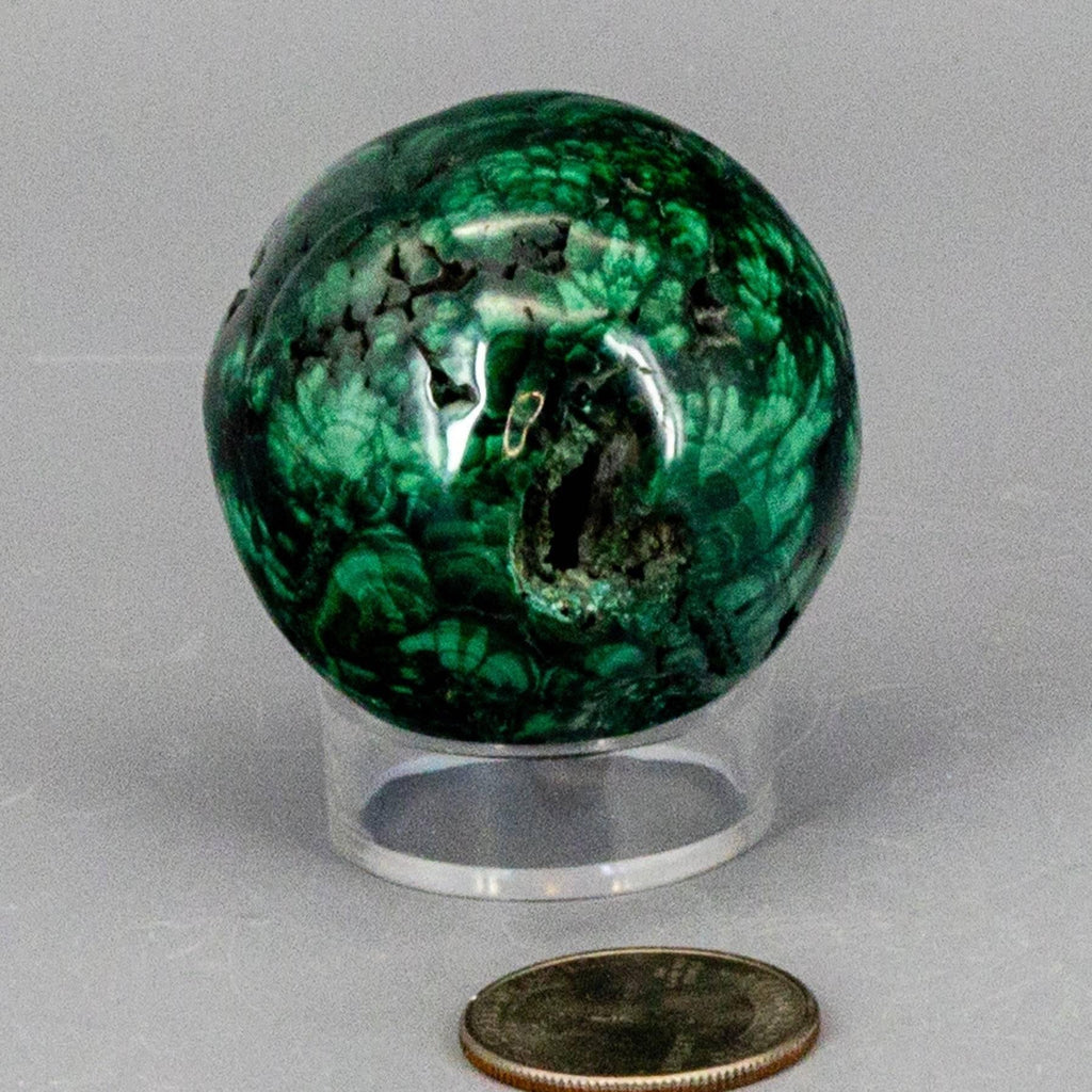 Malachite Crystal Sphere Heart Chakra Transformation Crystal Destiny