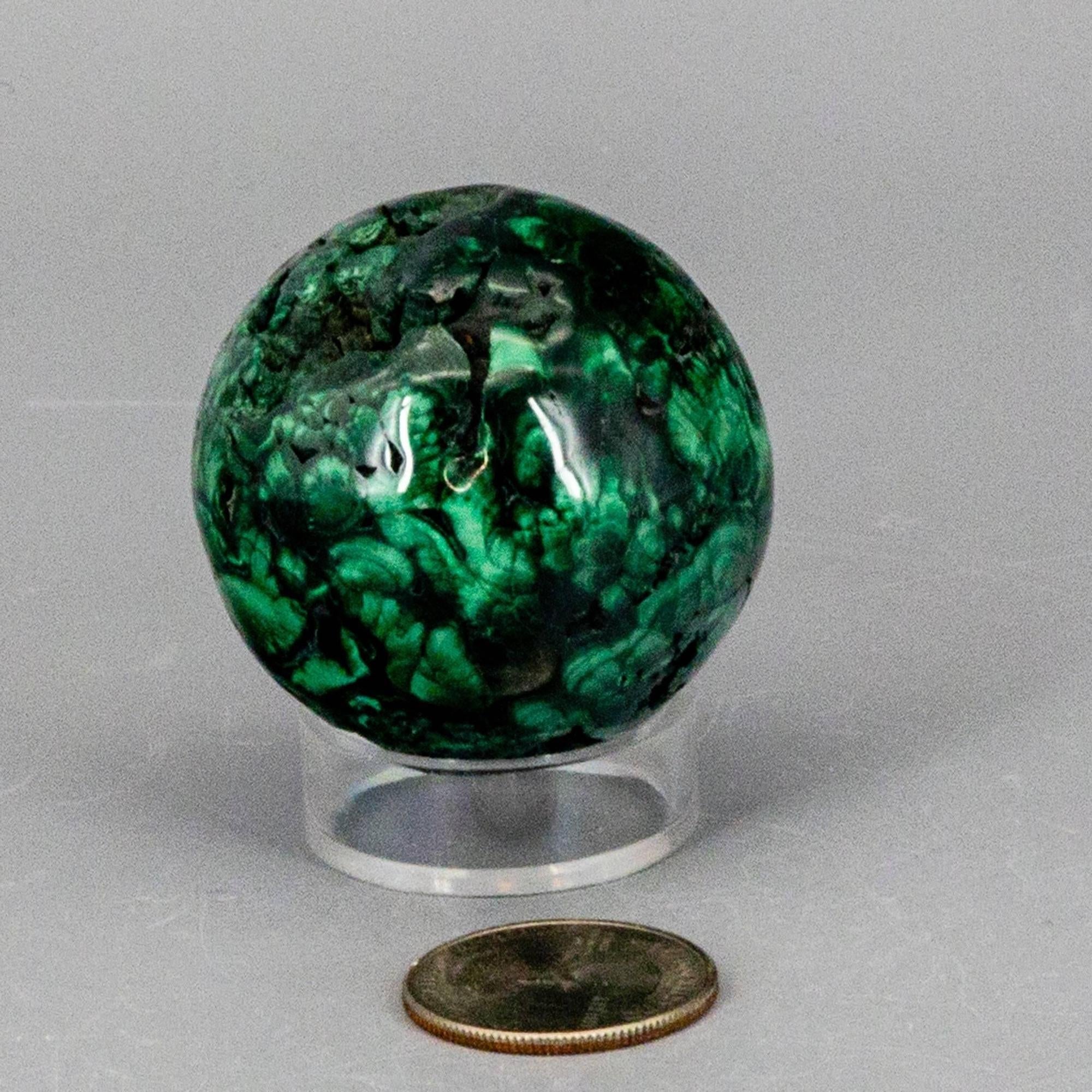 Malachite Crystal Sphere Heart Chakra Transformation Crystal Destiny