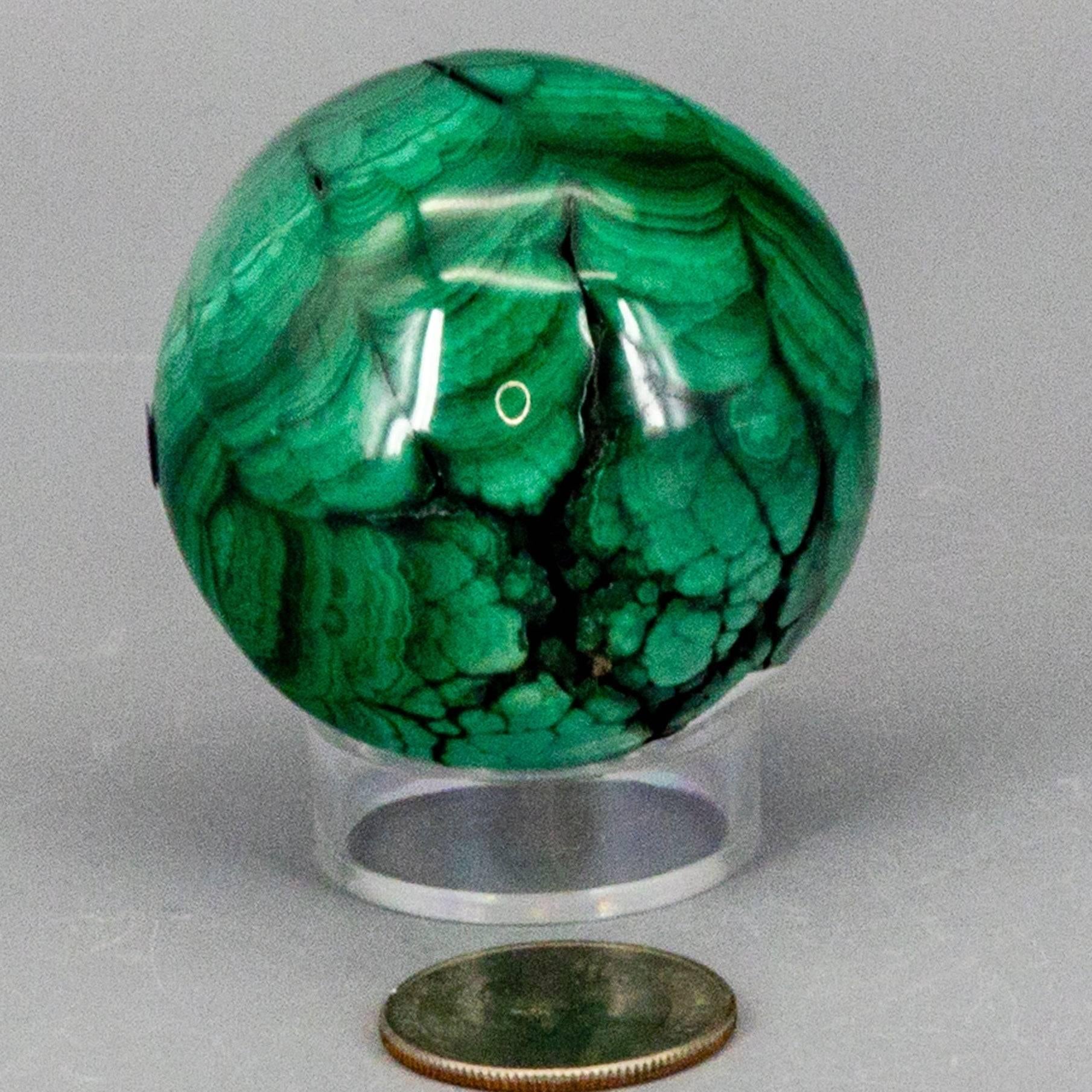 Malachite Crystal Sphere Heart Chakra Transformation Crystal Destiny
