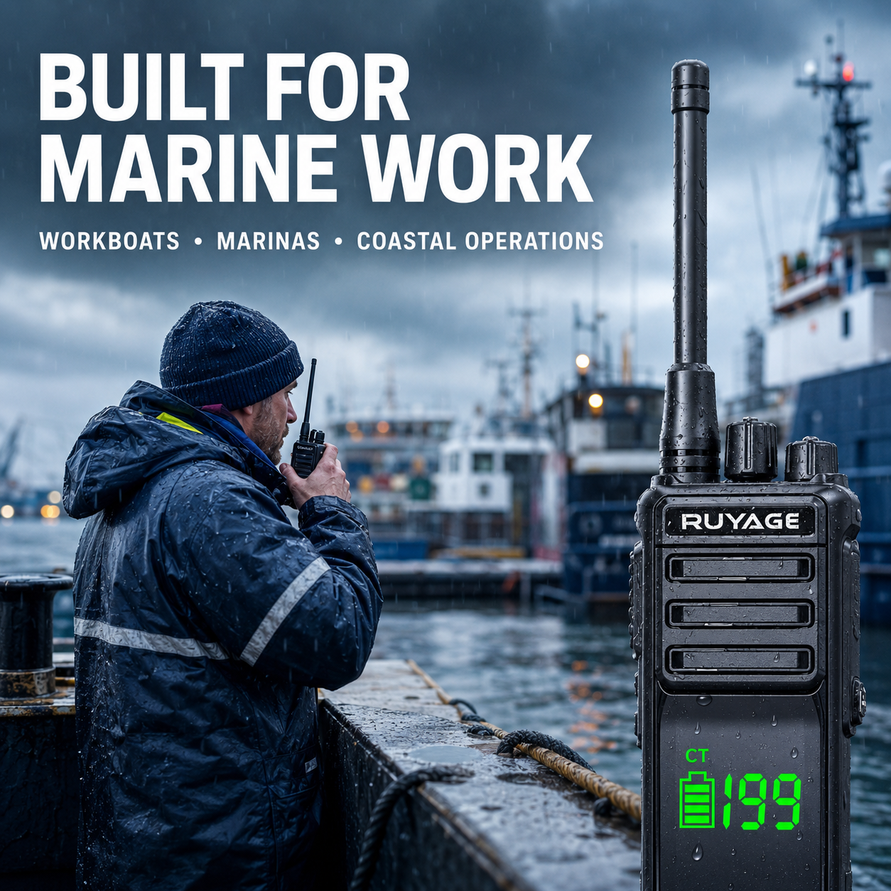 RUYAGE T30 10W IP68 Waterproof VHF/UHF Walkie Talkie Ruyage Radio