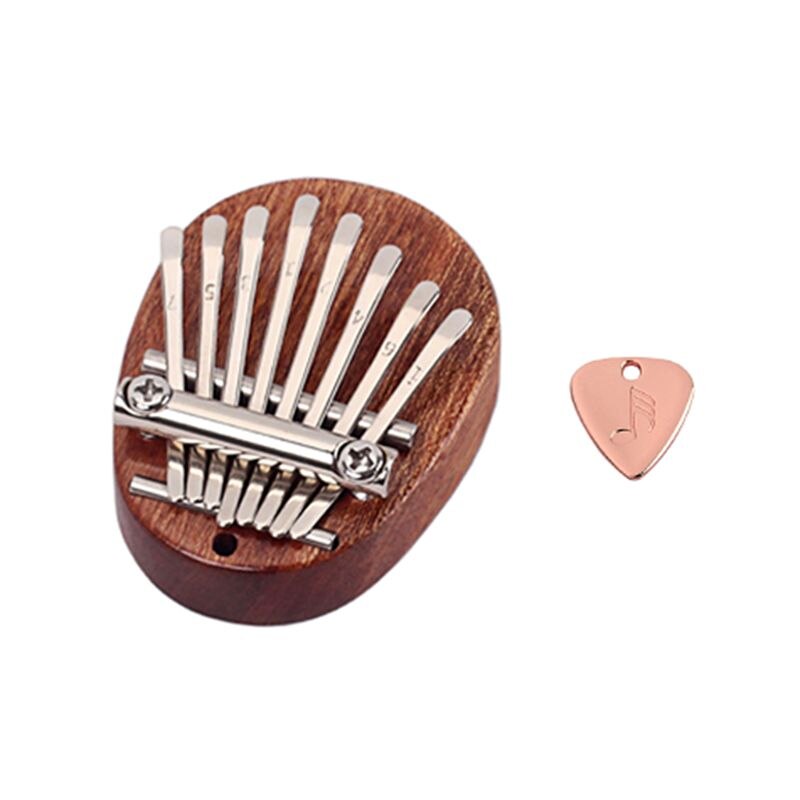 Mini Kalimba Thumb Piano 8 Keys Finger Transparent Acrylic Wood Musical Instrument with Tuning Hammer for Kids Adult Beginners