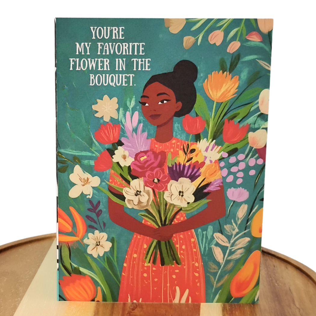 Celebrate Her Unique Beauty with "Favorite Flower" Greeting Card Black Magic Social Club
