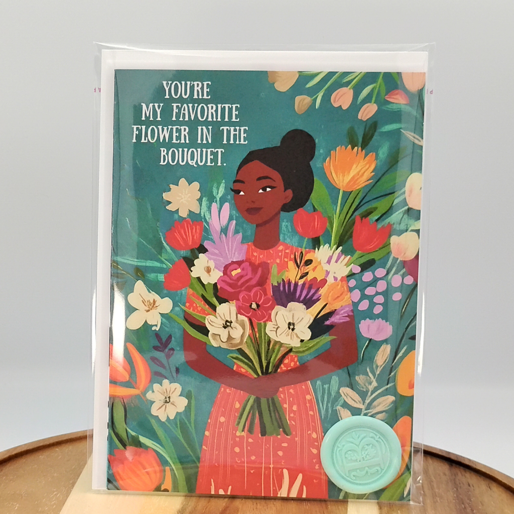 Celebrate Her Unique Beauty with "Favorite Flower" Greeting Card Black Magic Social Club