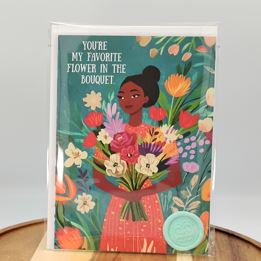Celebrate Her Unique Beauty with "Favorite Flower" Greeting Card Black Magic Social Club