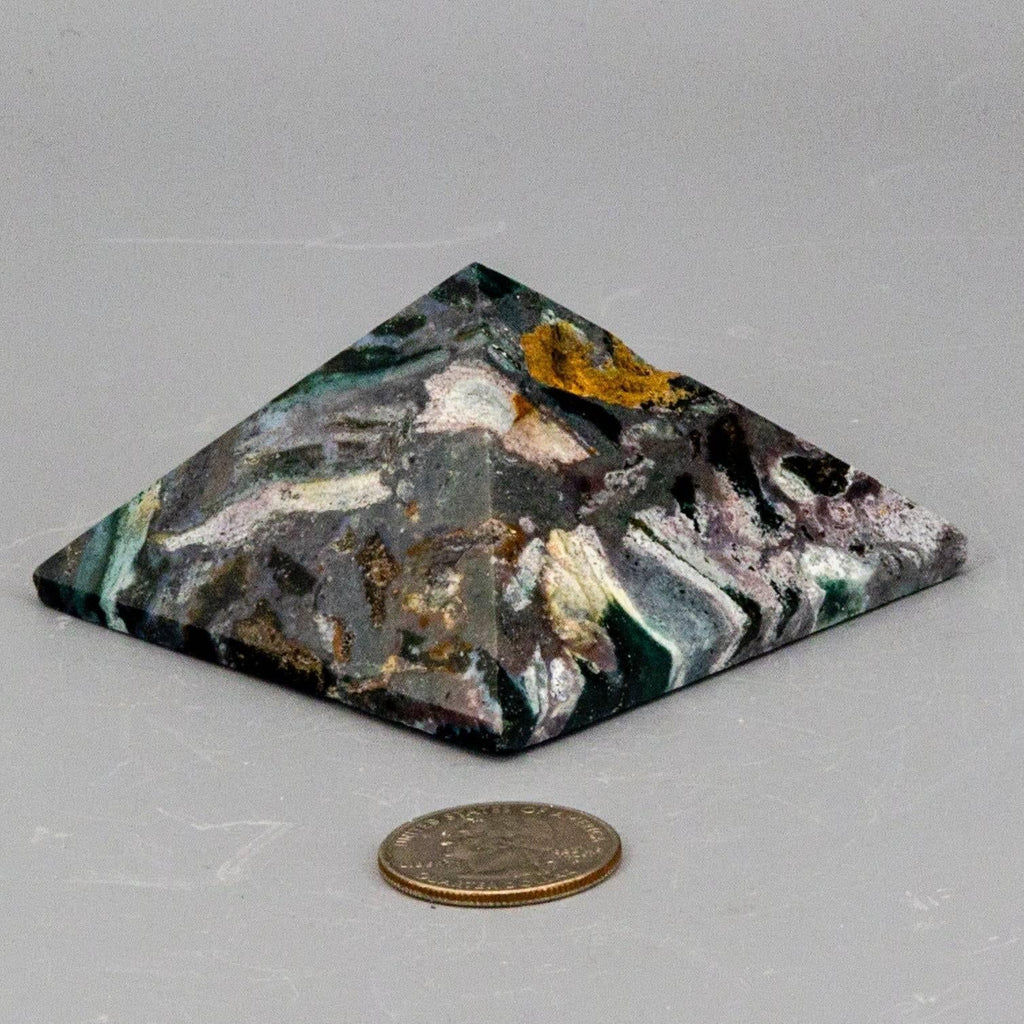 Moss Agate Crystal Pyramid for Growth and Abundance Crystal Destiny