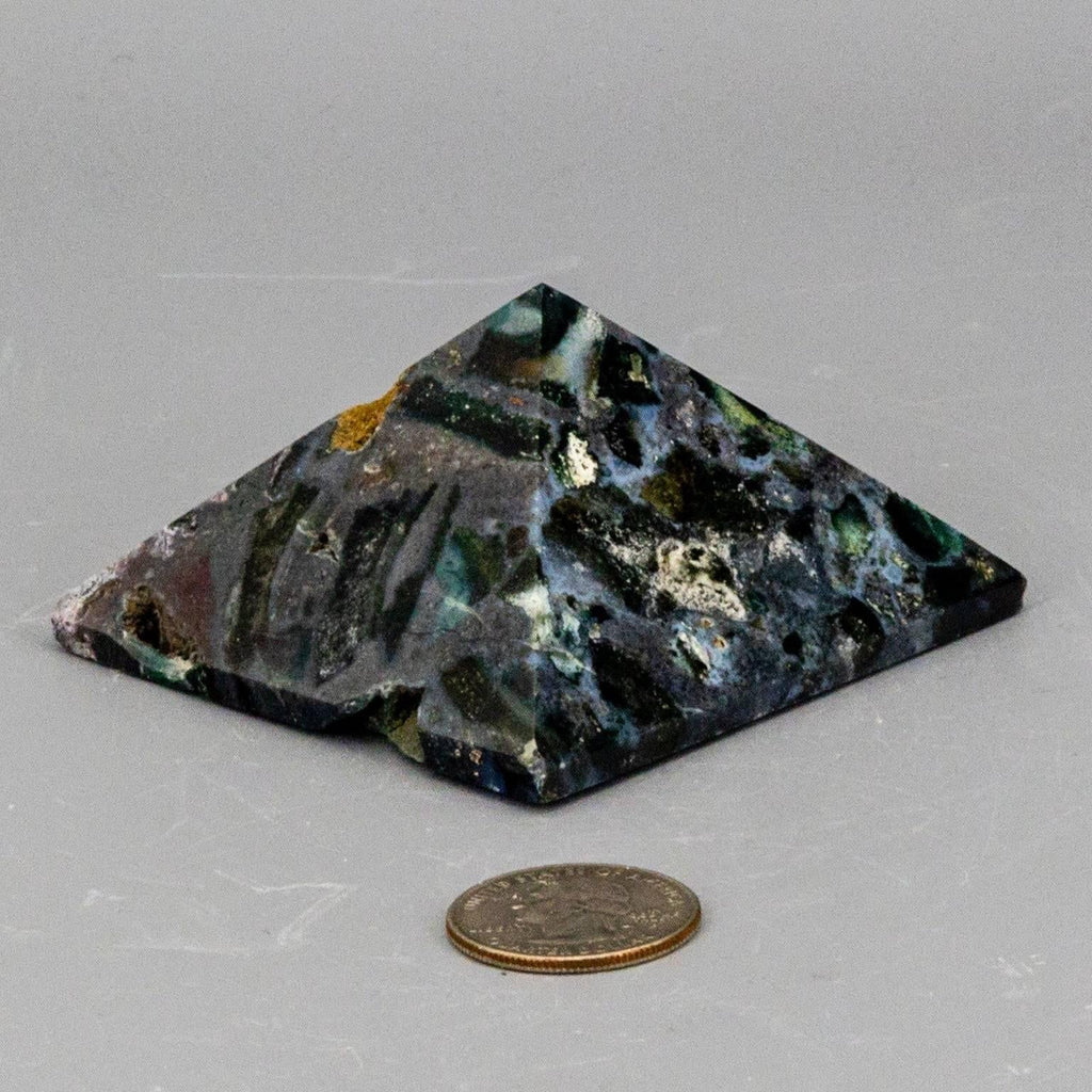 Moss Agate Crystal Pyramid for Growth and Abundance Crystal Destiny