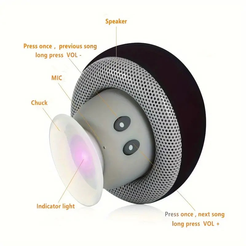 Mushroom Portable Bluetooth Speaker with Suction Cup Holder MindFreakArtistry