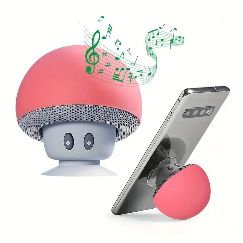 Mushroom Portable Bluetooth Speaker with Suction Cup Holder MindFreakArtistry