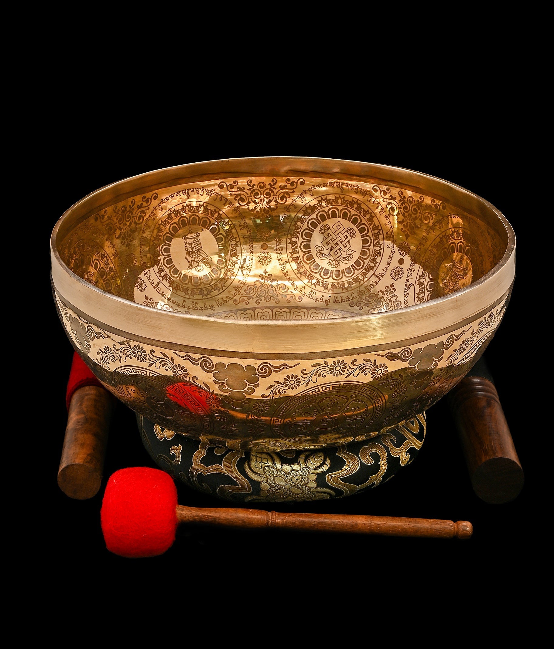 New Etched Jambati White Tara Singing Bowl A2 112Hz 11" N16075 Bodhisattva Trading Company