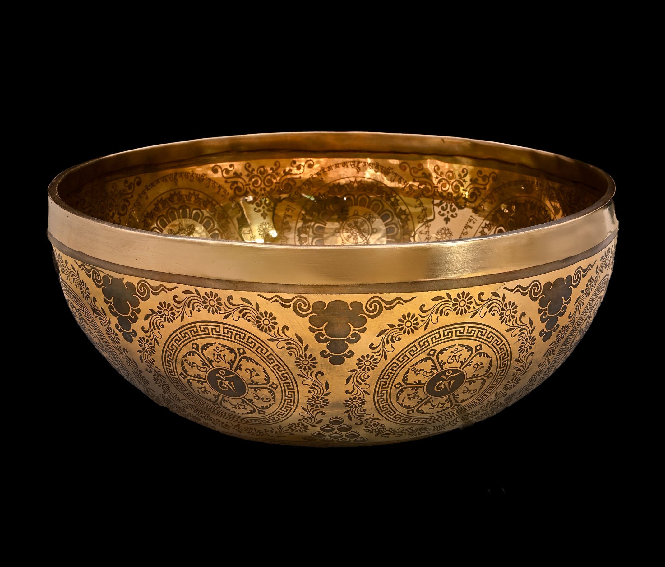 New Etched Jambati White Tara Singing Bowl A2 112Hz 11" N16075 Bodhisattva Trading Company