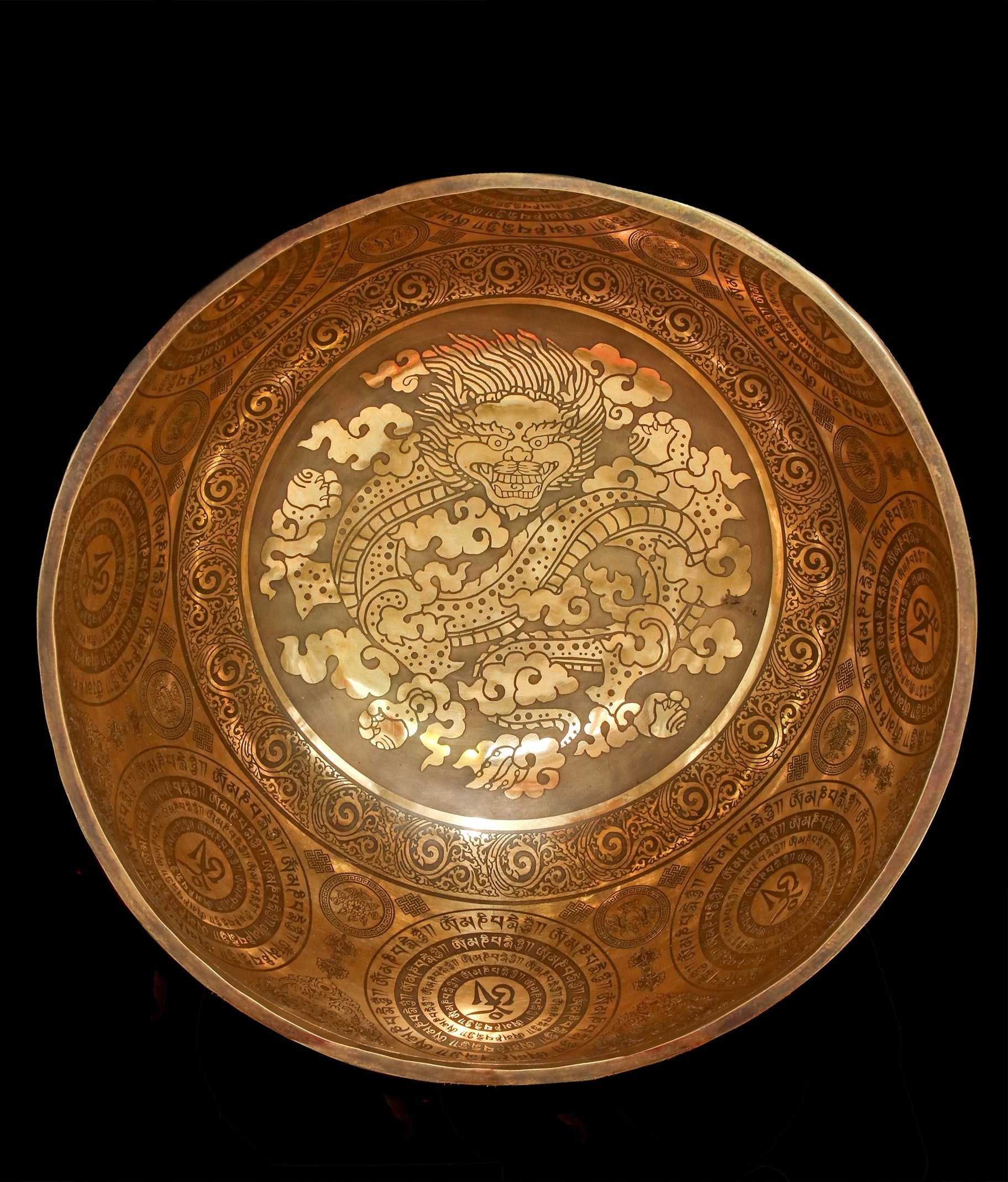 New Etched Jambati Dragon Singing Bowl F#2 92Hz 15" E16192 Bodhisattva Trading Company