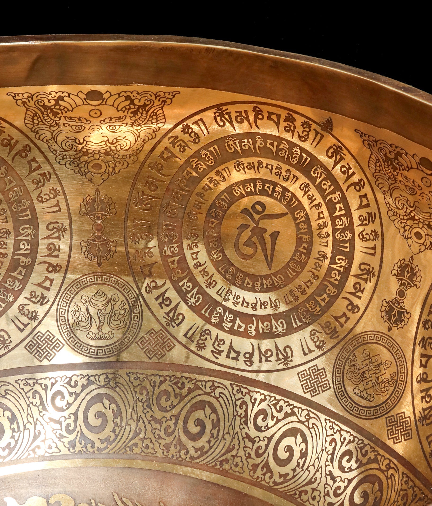 New Etched Jambati Dragon Singing Bowl F#2 92Hz 15" E16192 Bodhisattva Trading Company