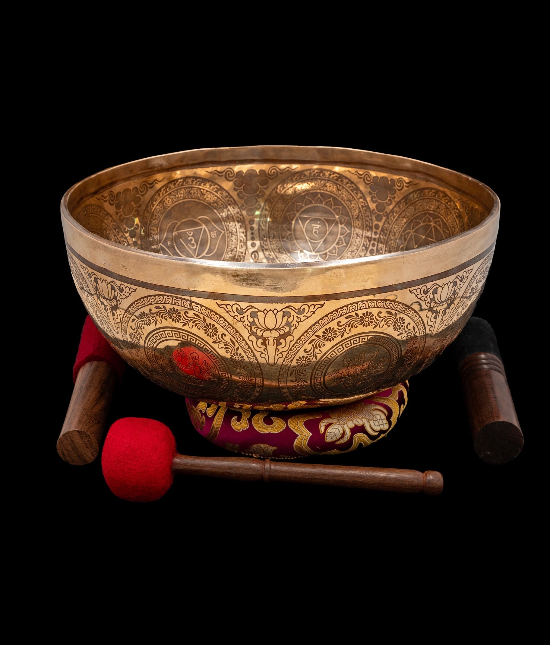 New Etched Jambati Cosmos Singing Bowl G2 98Hz (NCP) 11" N16209 Bodhisattva Trading Company