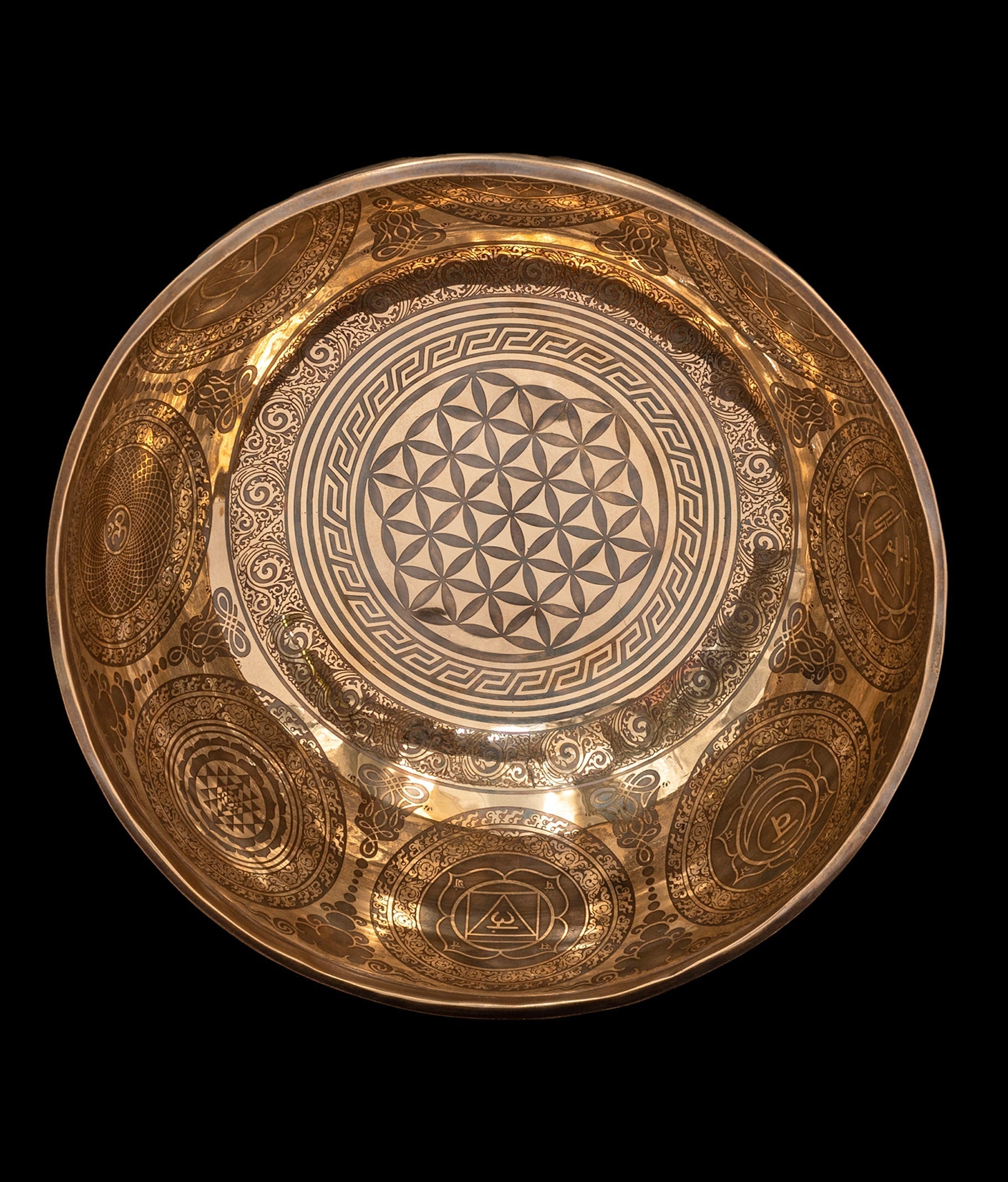 New Etched Jambati Cosmos Singing Bowl G2 98Hz (NCP) 11" N16209 Bodhisattva Trading Company